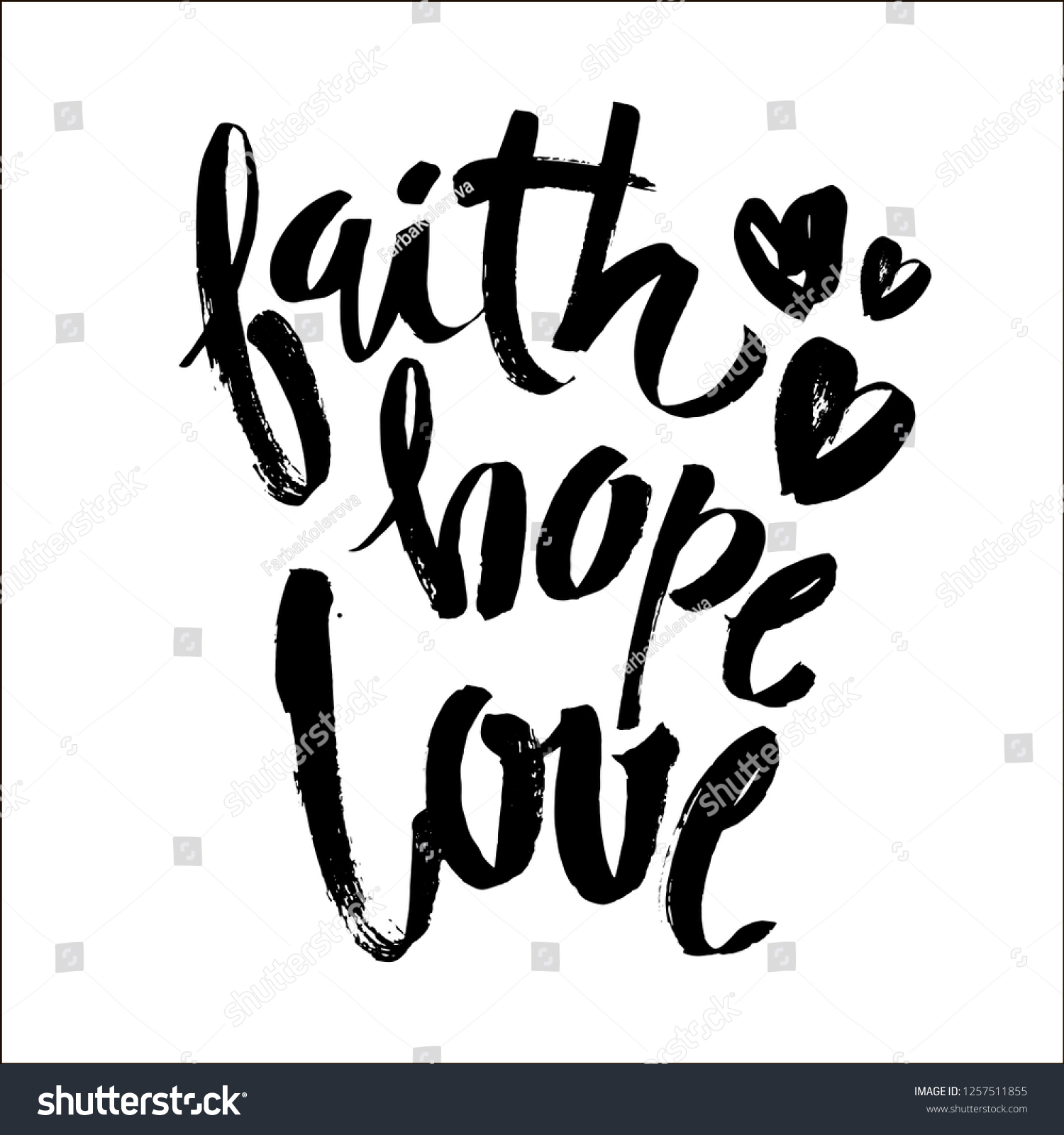 Faith Hope Love Vector Bible Calligraphy Stock Vector (Royalty Free ...