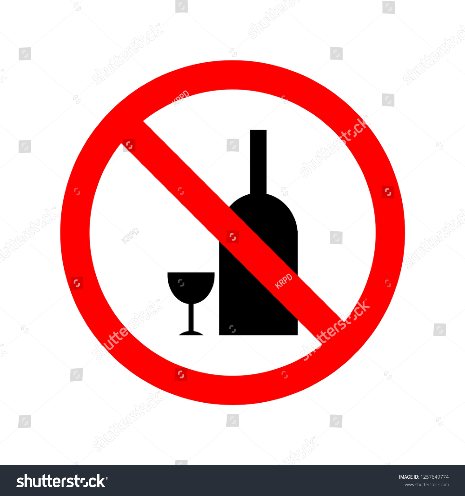 Vector Illustration Not Allowed Drink Alcohol Stock Vector (Royalty ...