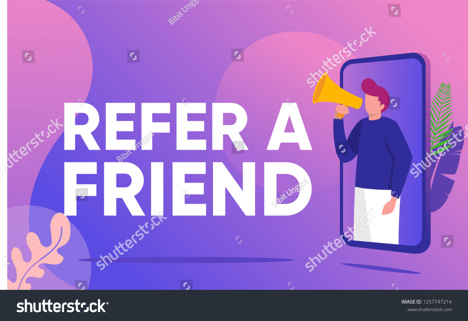 Refer Friend Vector Illustration Concept People Stock Vector (Royalty ...