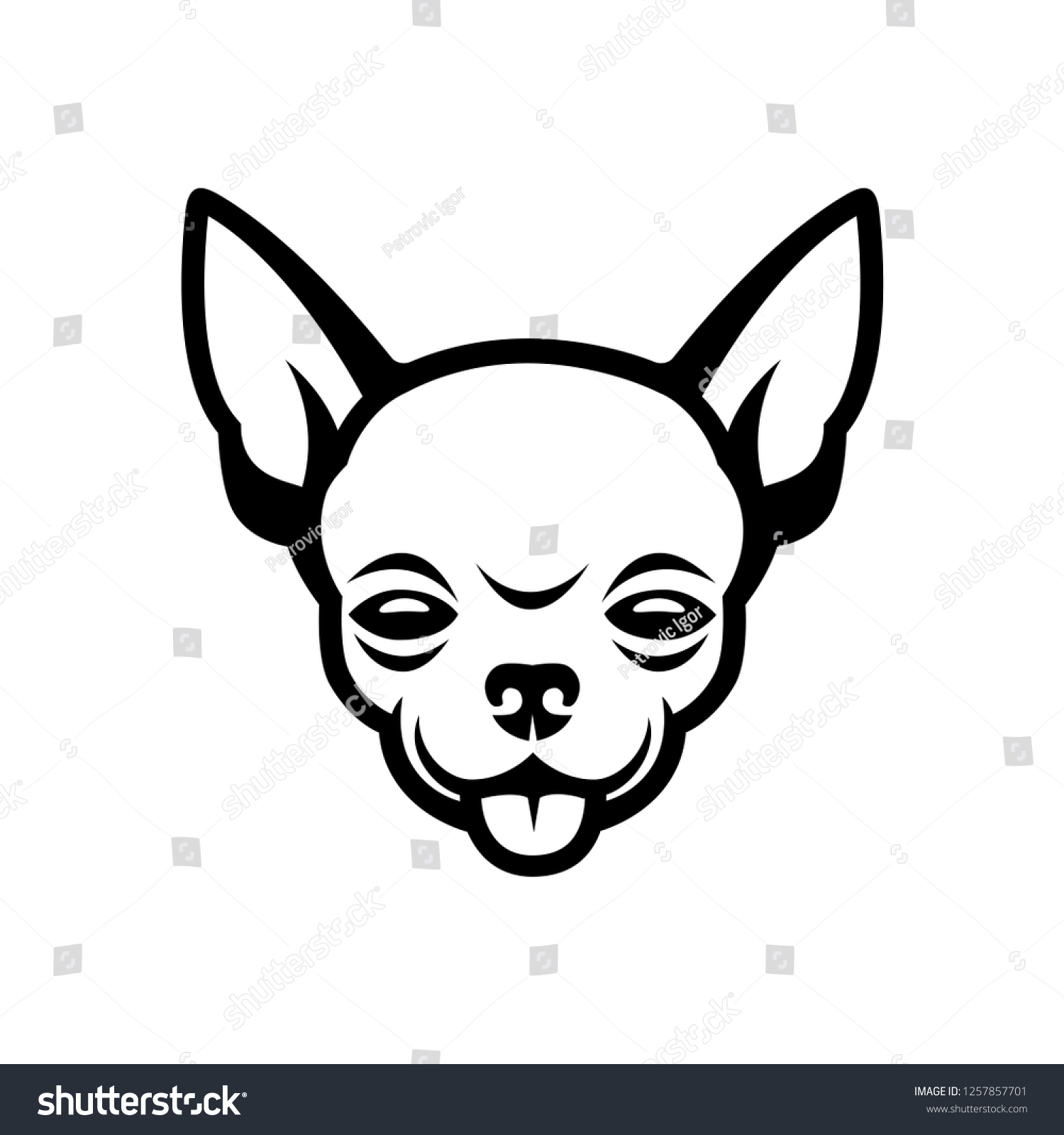 Chihuahua Face Isolated Vector Illustration Stock Vector (Royalty Free ...