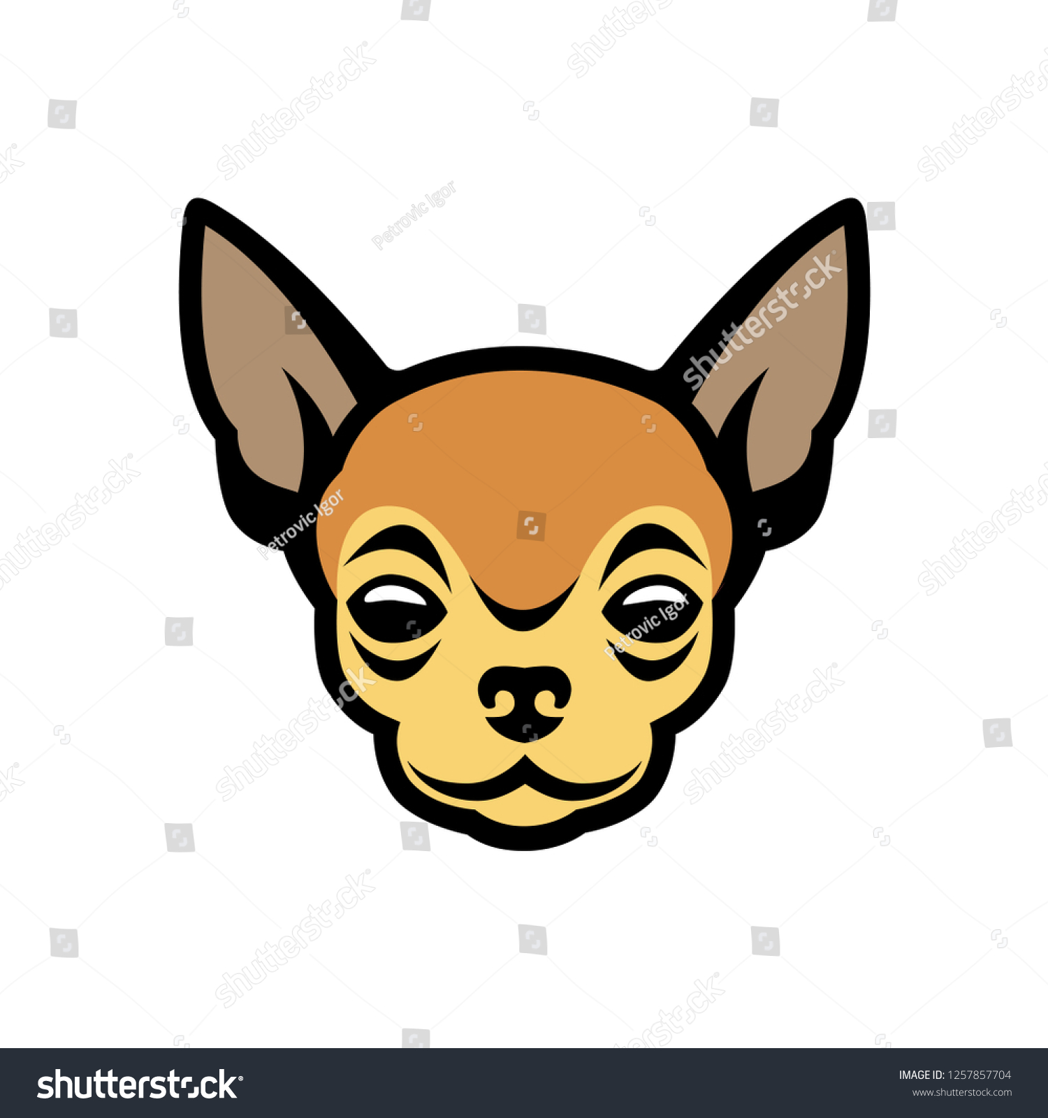 Chihuahua Face Isolated Vector Illustration Stock Vector Royalty Free