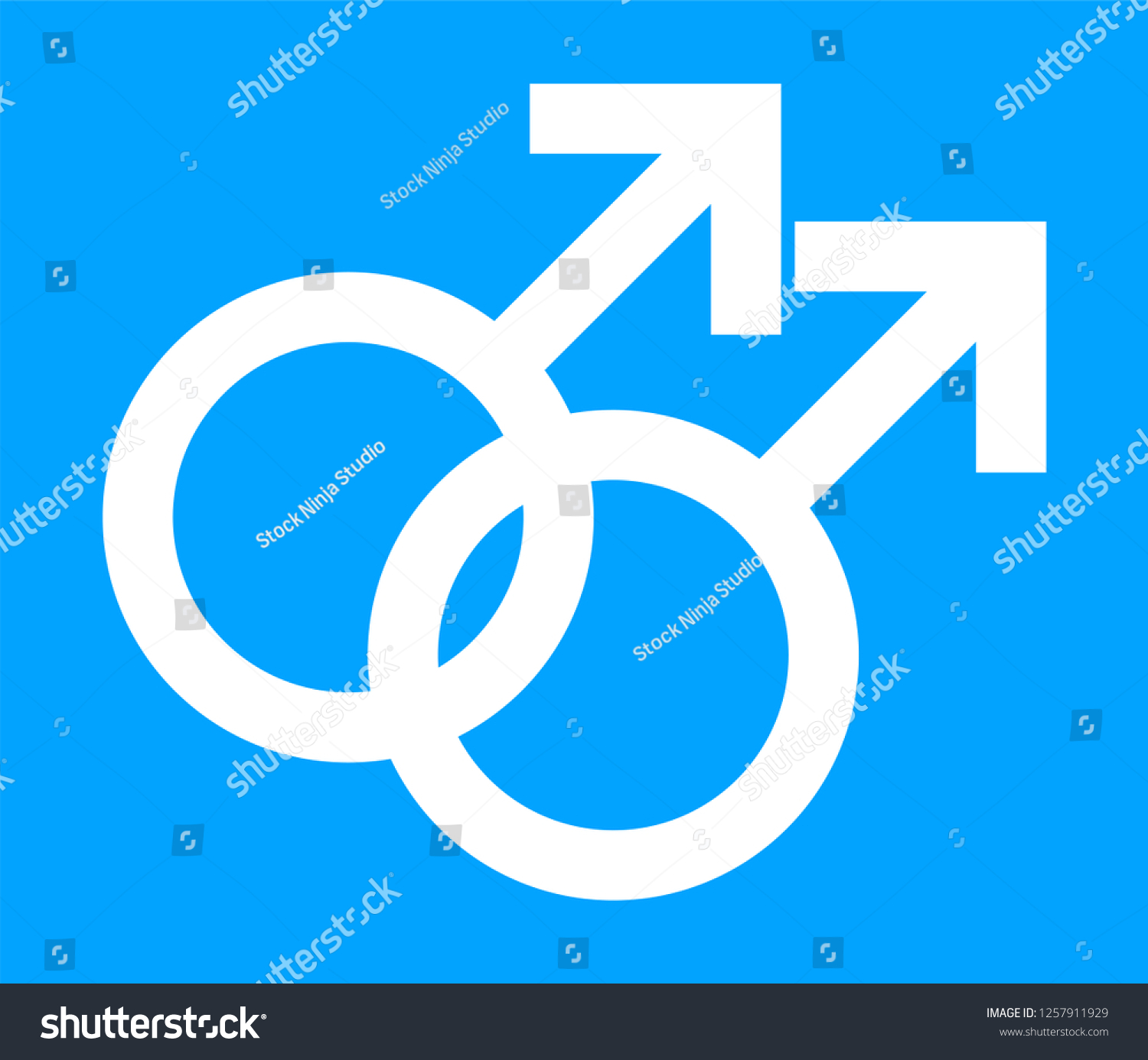 Gay Symbol Blue Color Background Gay Stock Vector Royalty Free 1257911929 Shutterstock 2976
