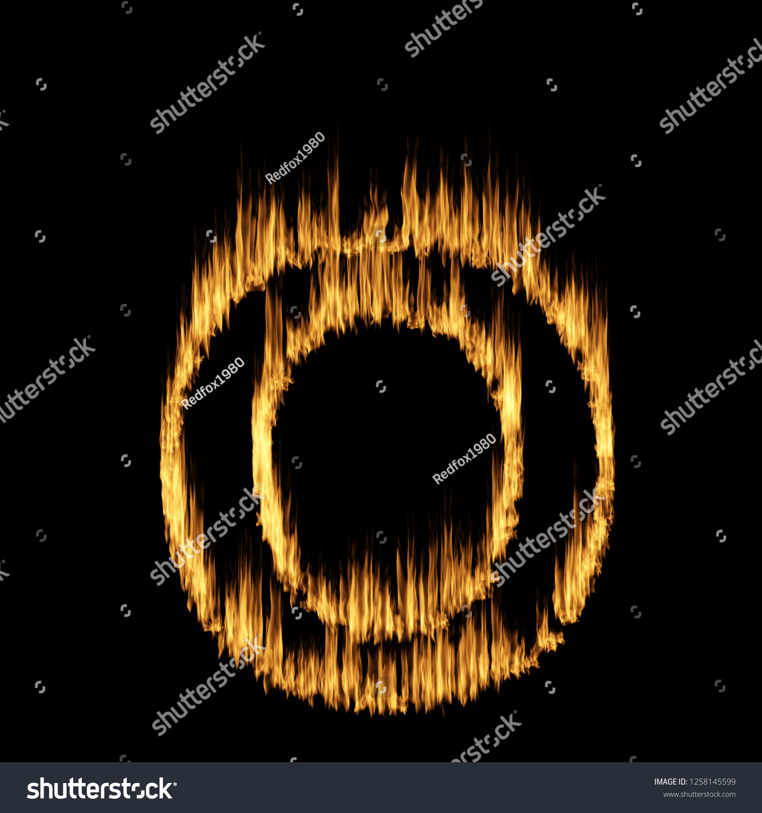 Burning Letters Fire Flame Digit Number Stock Illustration 1258145599