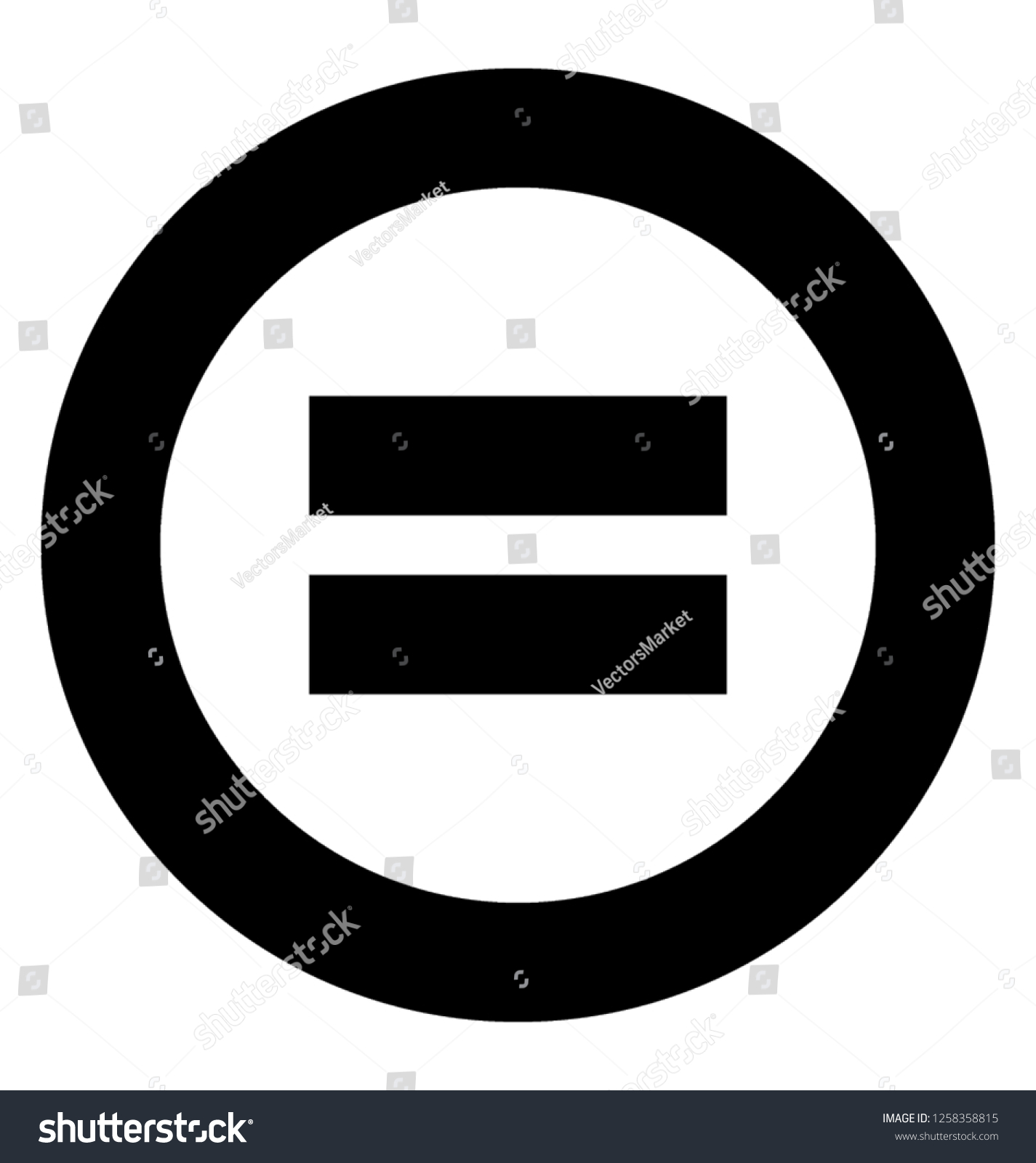 Equals Sign Basic Math Sign Stock Vector (Royalty Free) 1258358815 ...