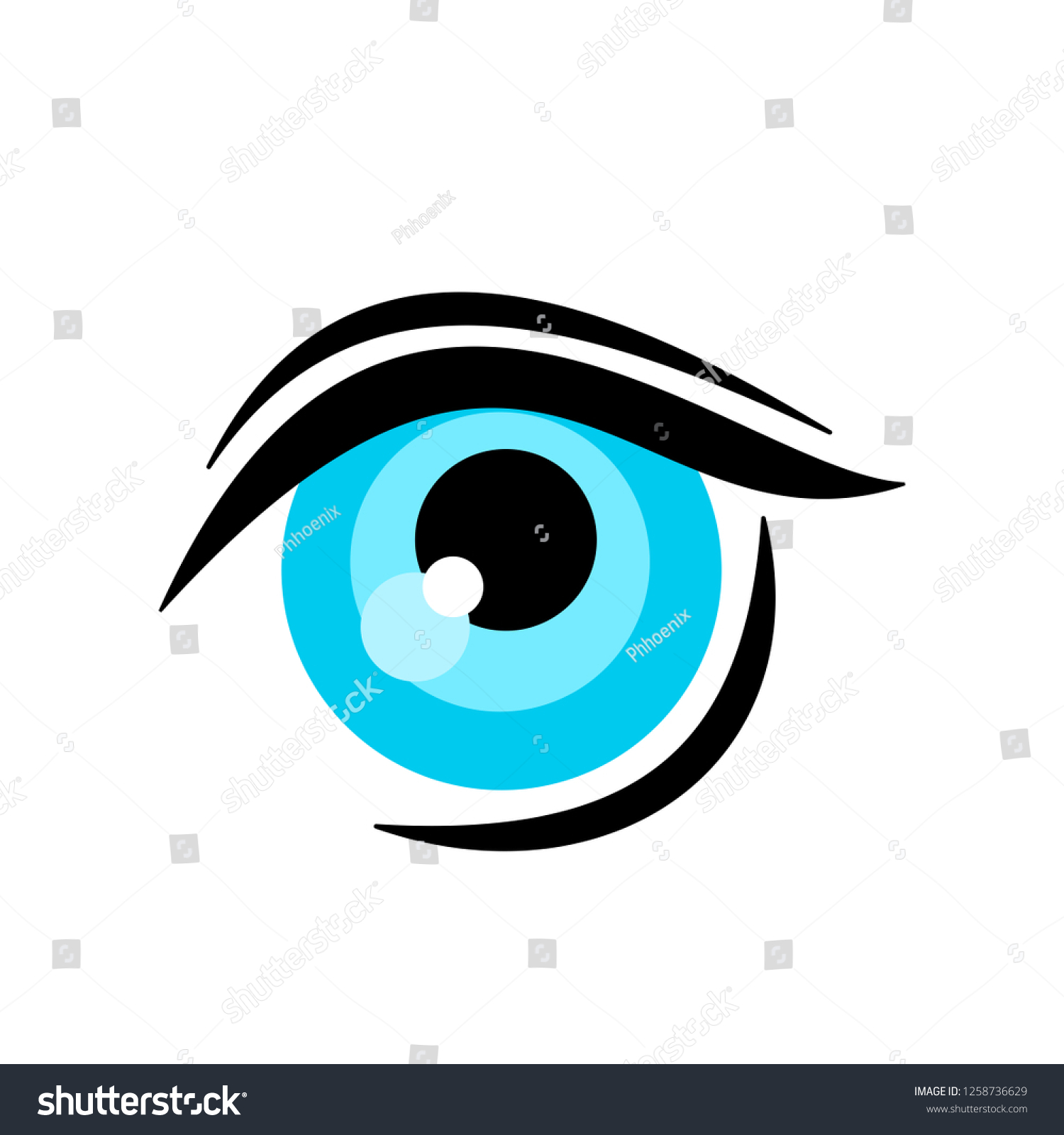 Beautiful Blue Eye Vector Illustration Stock Vector Royalty Free 1258736629 Shutterstock 9835