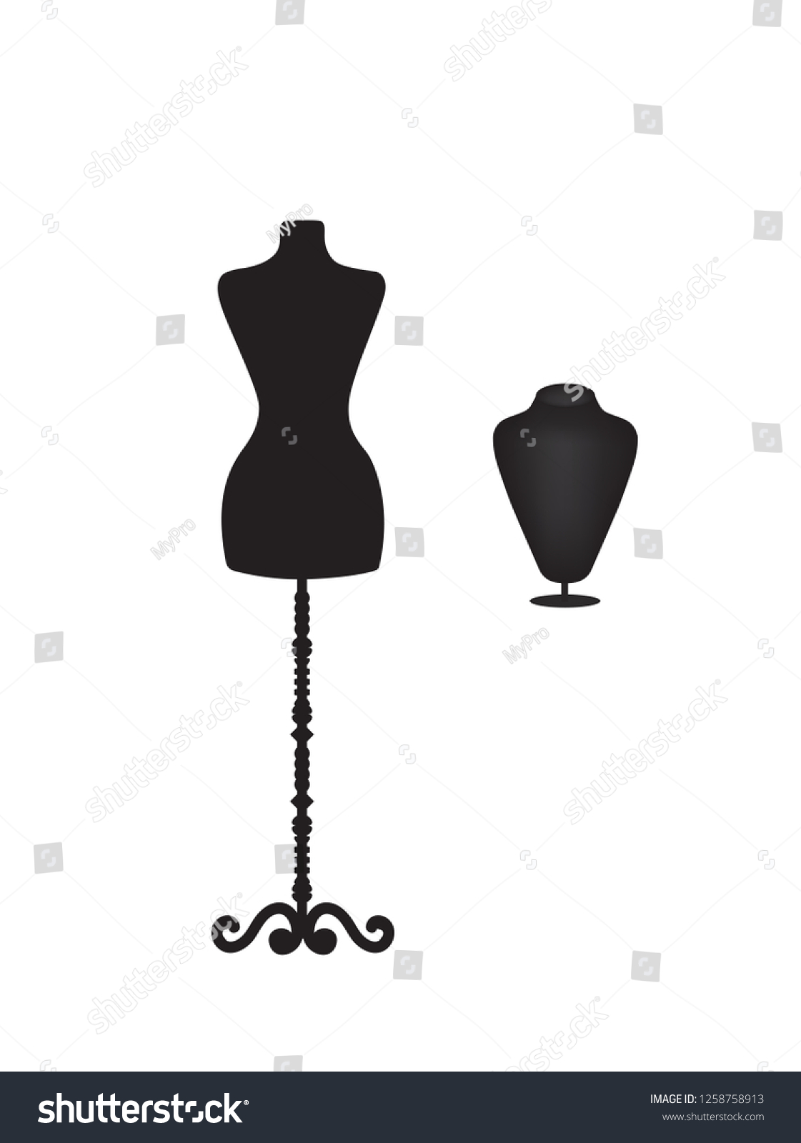 Mannequin Silhouette Vector Stock Vector (Royalty Free) 1258758913 ...