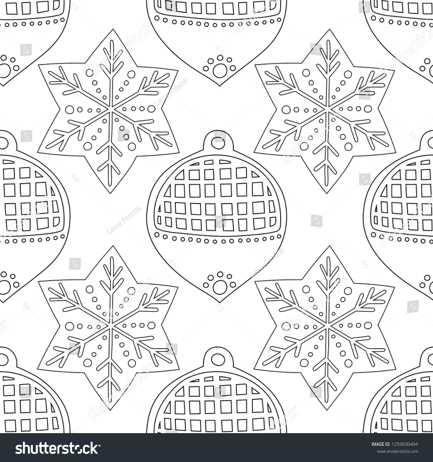 Gingerbread Black White Illustration Coloring Book Stock Vector ...