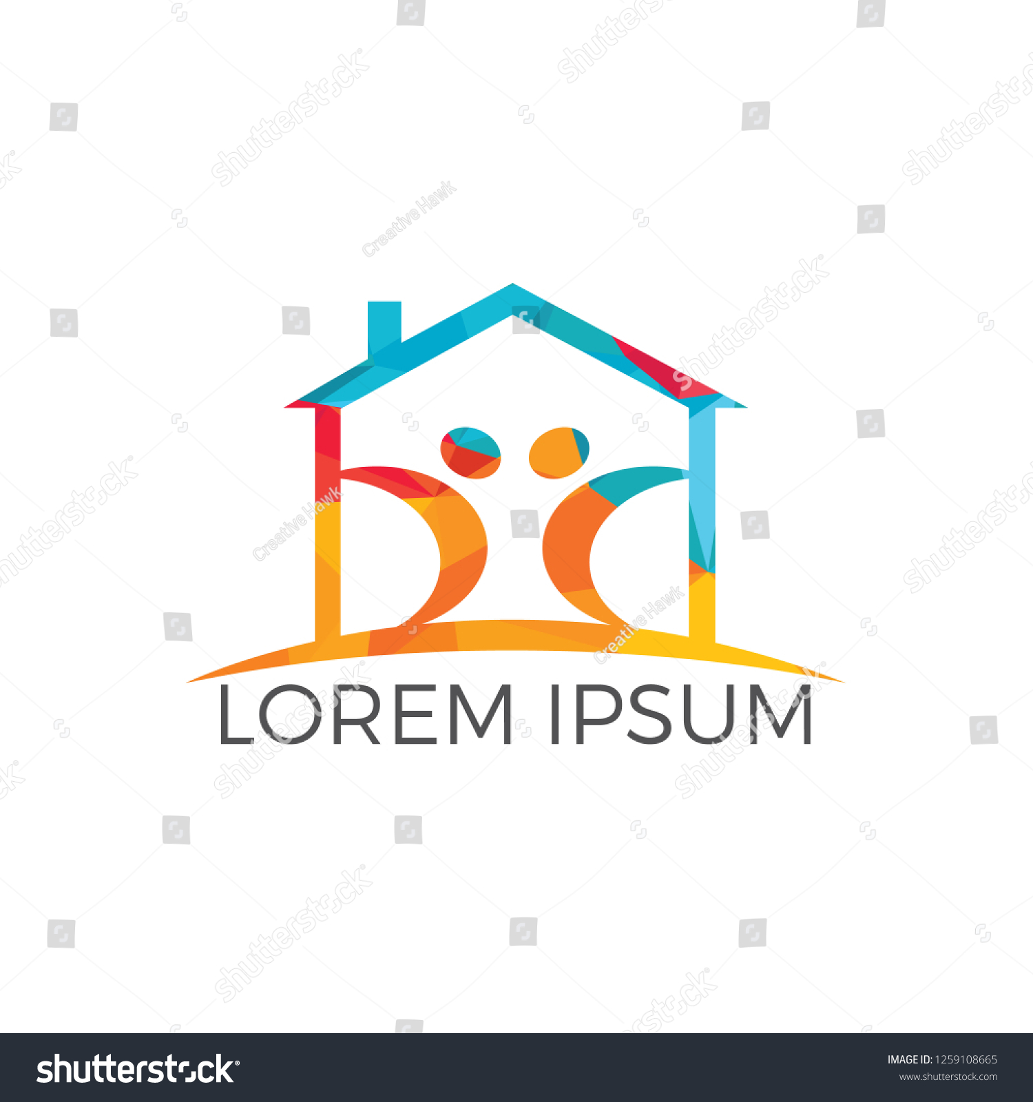 Happy Family Home Logo Design Creative Stock Vector (Royalty Free ...