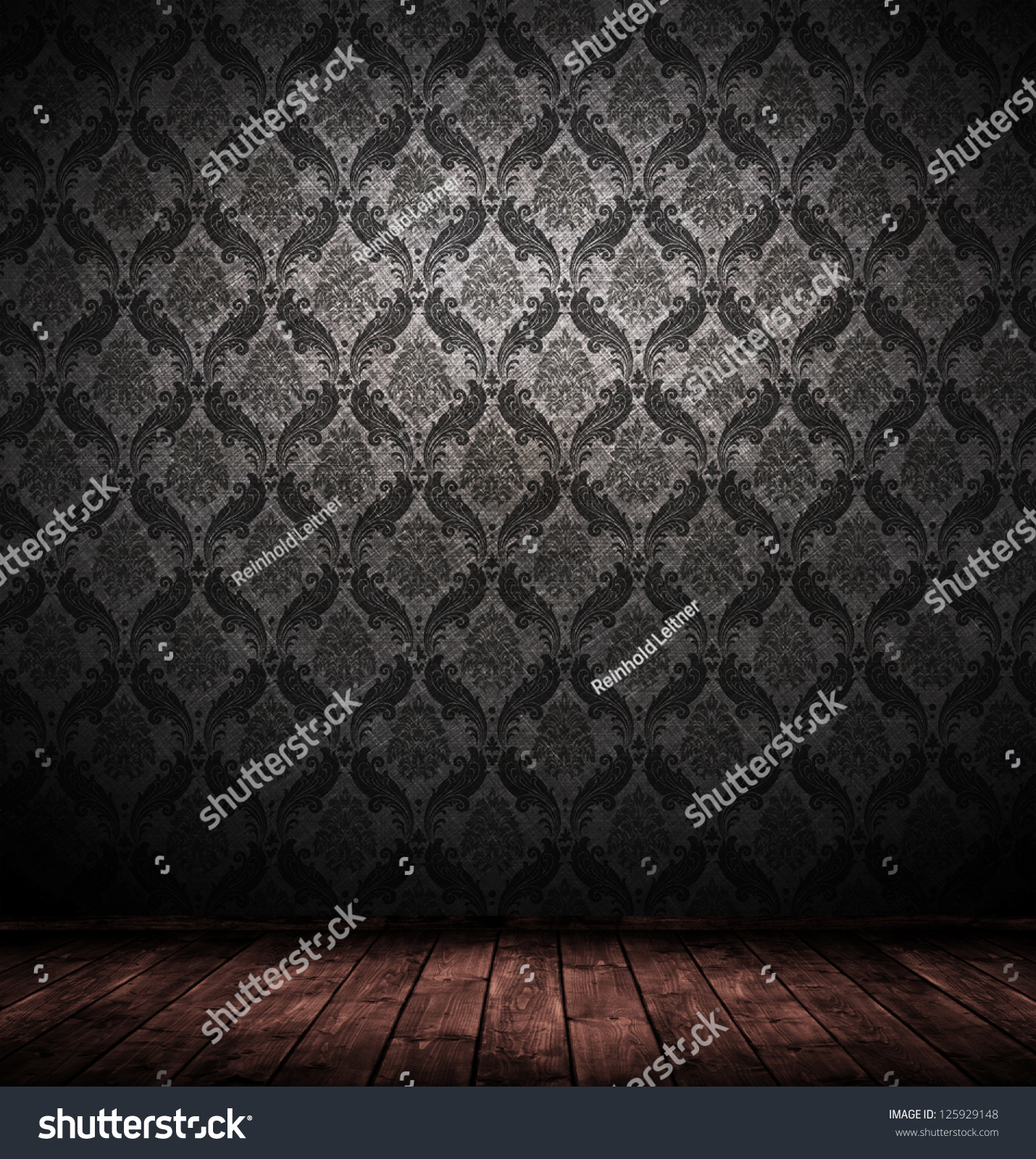 Dark Interior Room Baroque Wallpaper Stock Photo 125929148 | Shutterstock