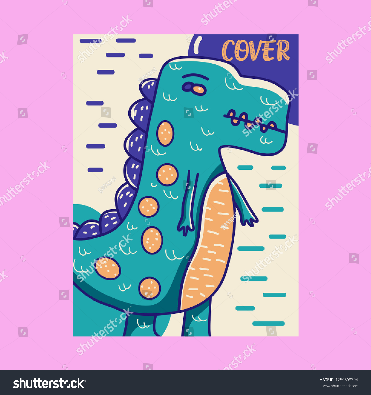 Cute Kids Monster Cover Packaging Design Stock Vector (Royalty Free ...