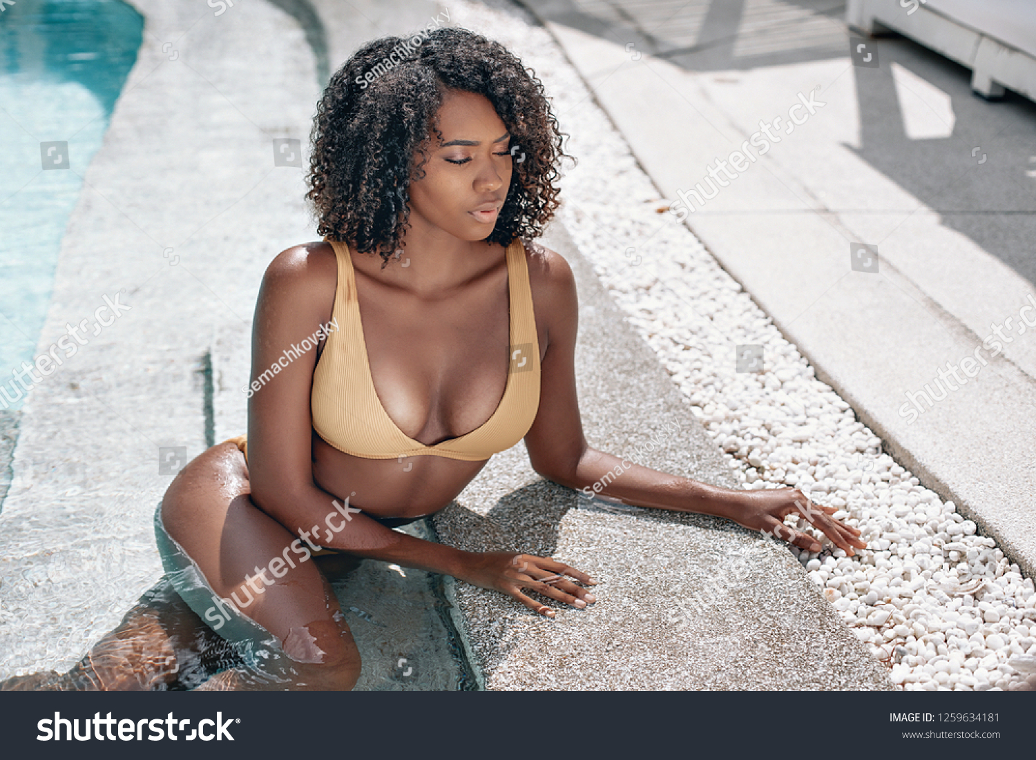 Image Beautiful Young Afro American Woman Stockfoto 1259634181 Shutterstock...