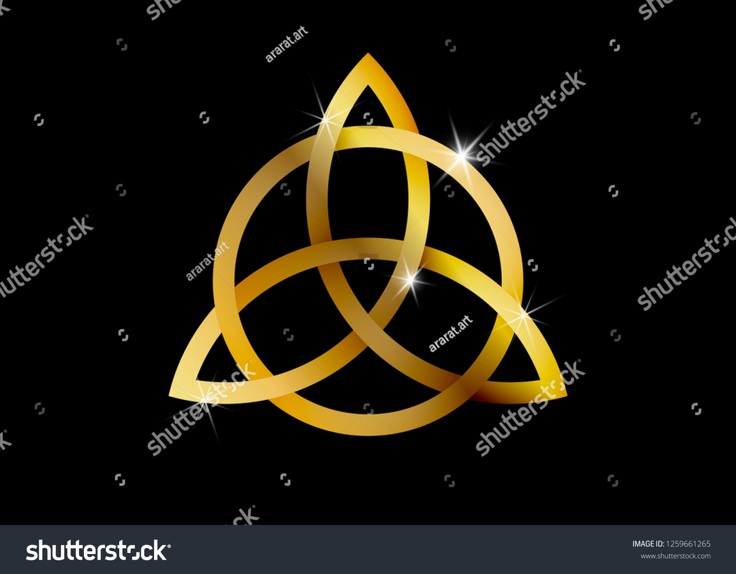 Triquetra Gold Trinity Knot Wiccan Symbol Stock Vector (Royalty Free ...