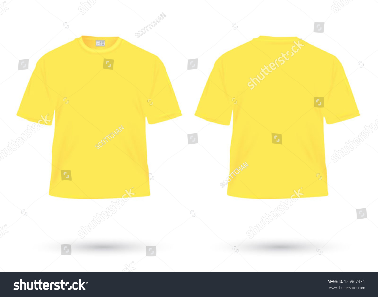 Yellow Tshirt Illustration On White Stock Vector (Royalty Free ...