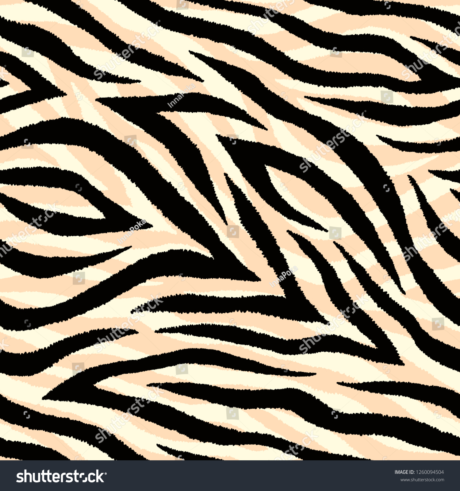 Seamless Pattern Zebra Tiger Fur Print Stock Vector (Royalty Free ...