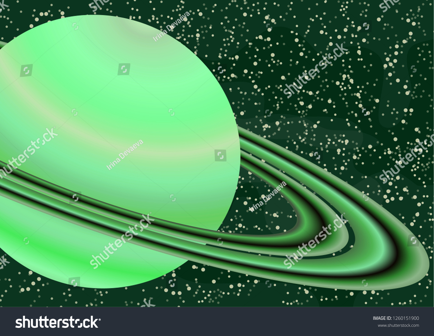 Planet Saturn Asteroid Belt Starry Colorful Stock Vector (Royalty Free ...