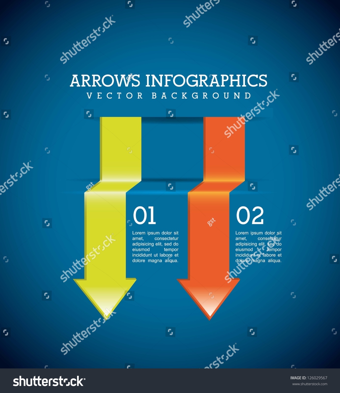 Arrows Infographics Over Blue Background Vector Stock Vector Royalty Free 126029567 Shutterstock 