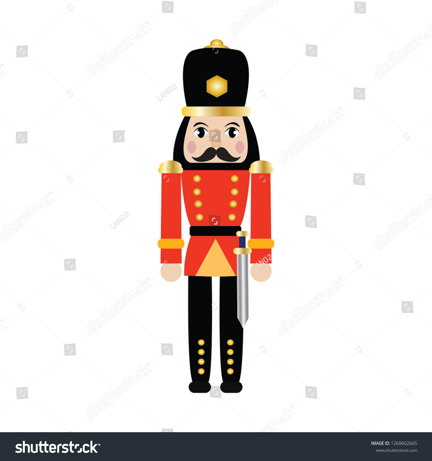 Cute Nutcracker Soldier Stock Vector (Royalty Free) 1260602665 ...