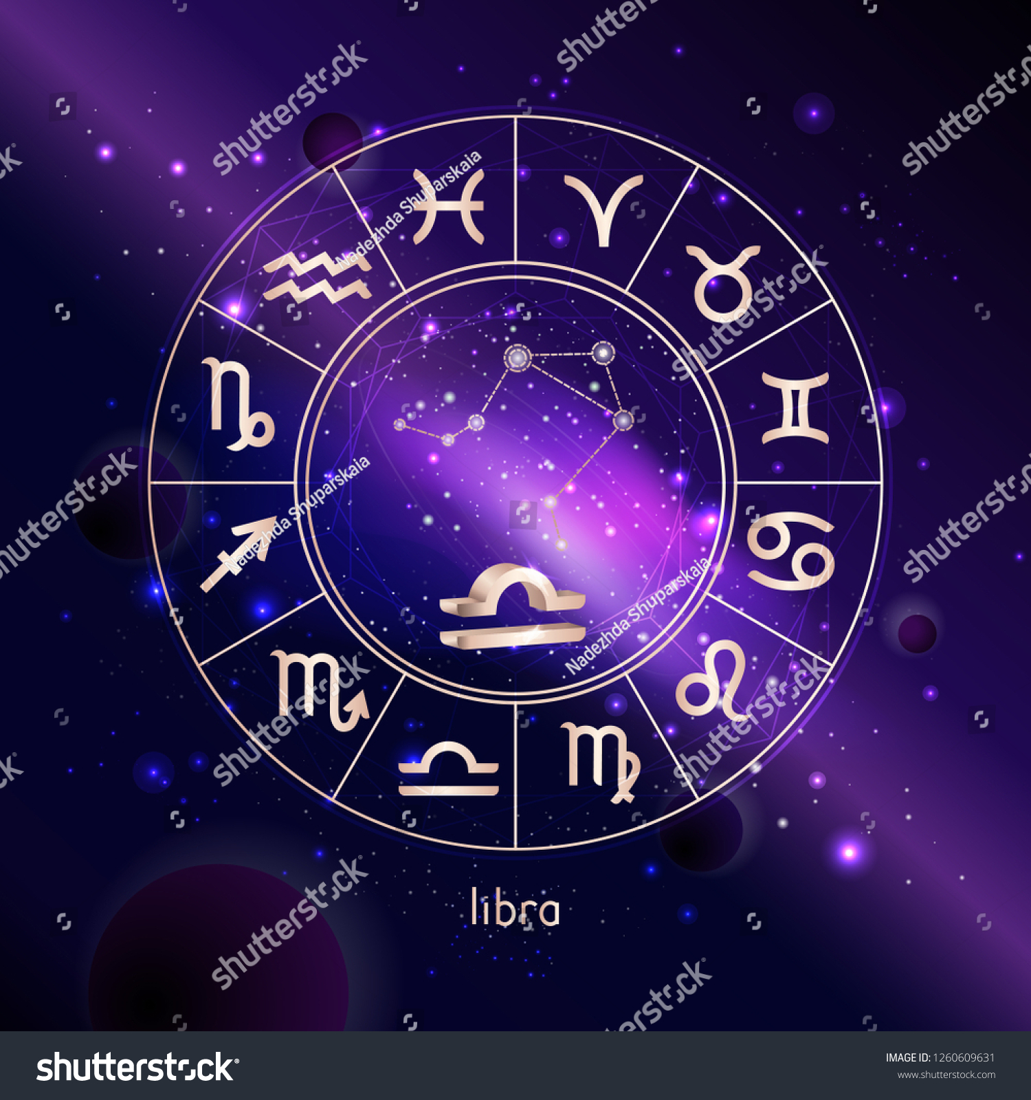 Vector Illustration 3d Sign Constellation Libra Stock Vector (Royalty ...