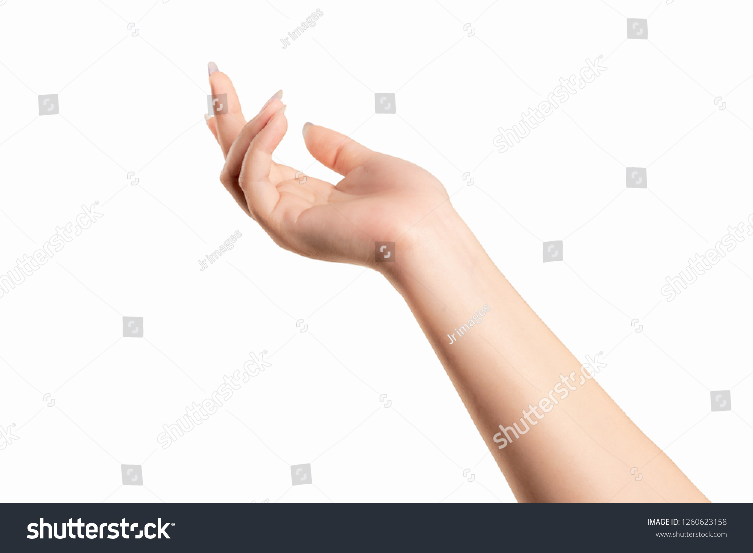 Women Hand Isolated On White Background Showing One Finger Stock Image