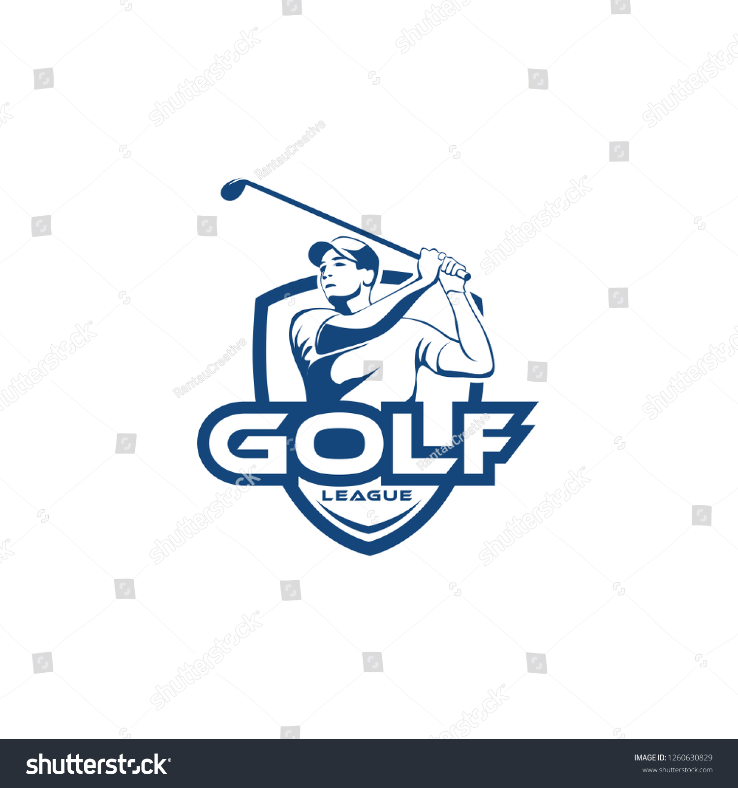 Golf Man League Team Logo Template Stock Vector (Royalty Free ...