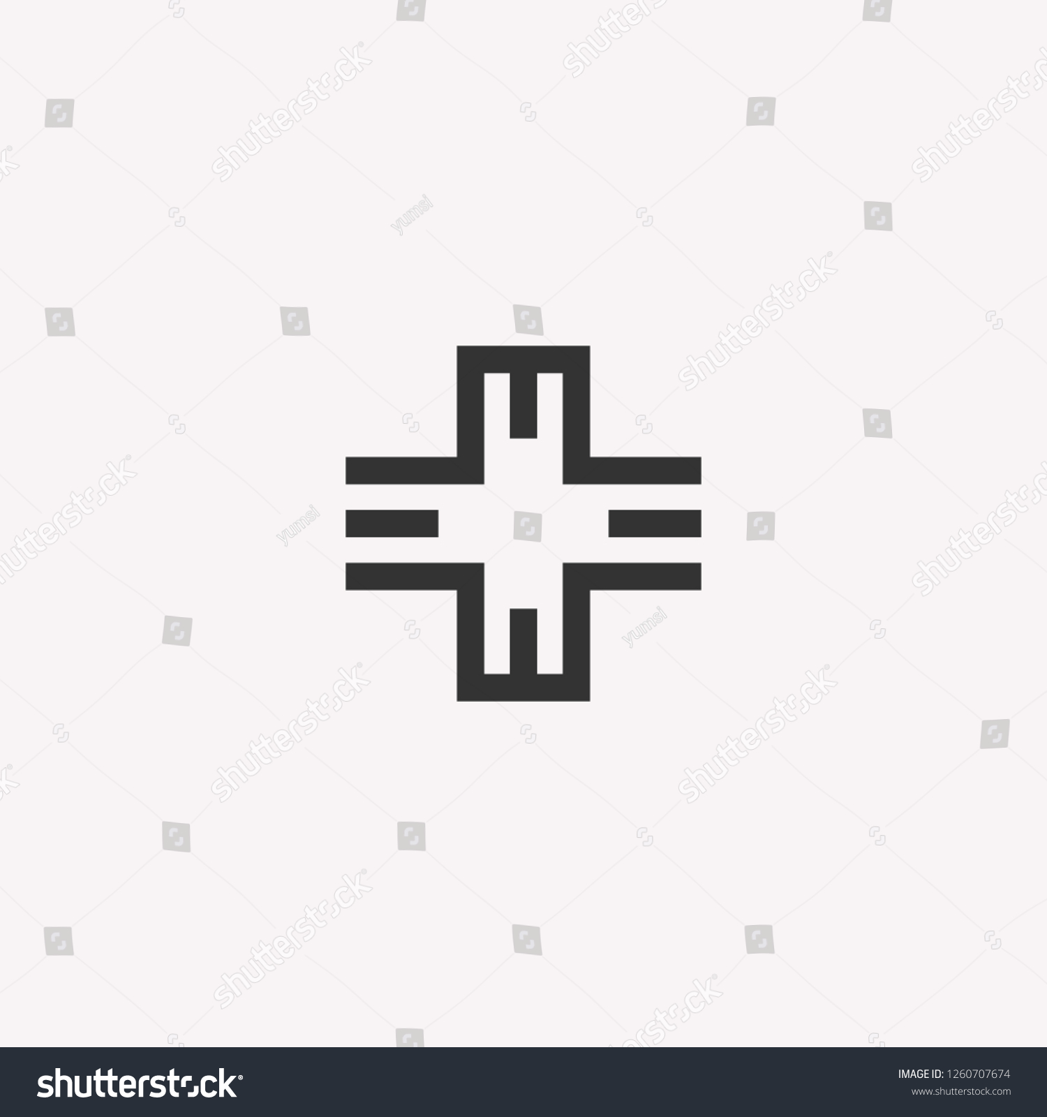 Medic Cross Icon Letter E M Stock Vector (Royalty Free) 1260707674 ...