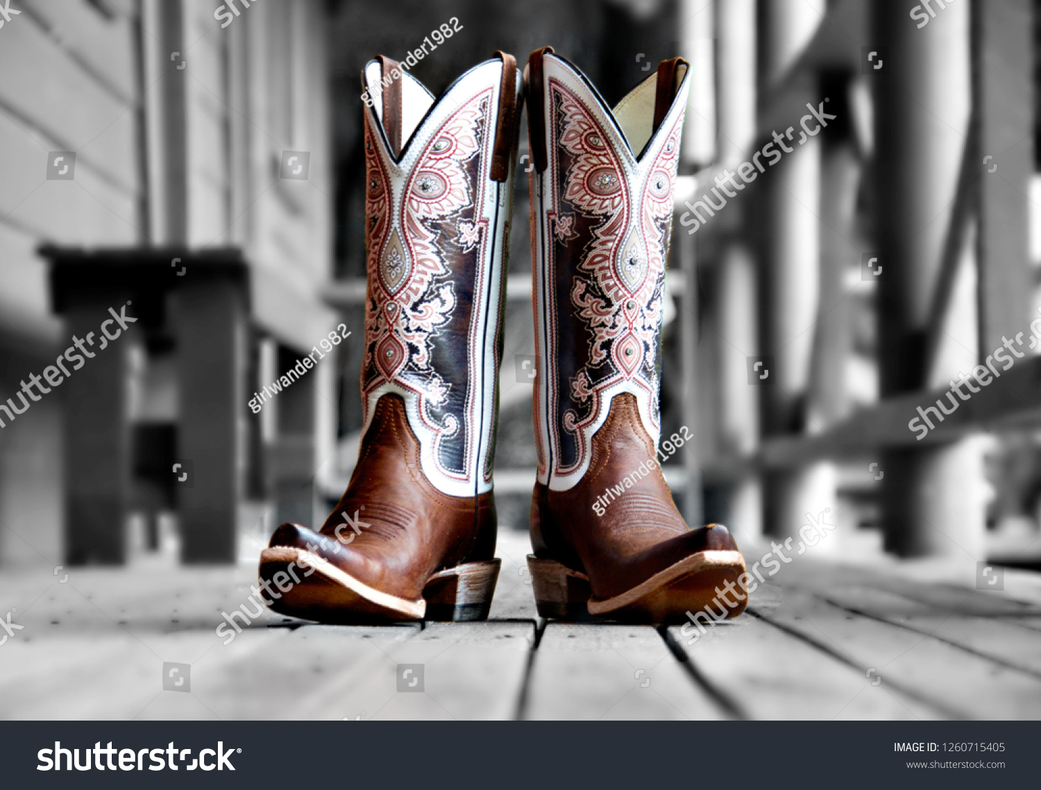 cowgirl boots with white design