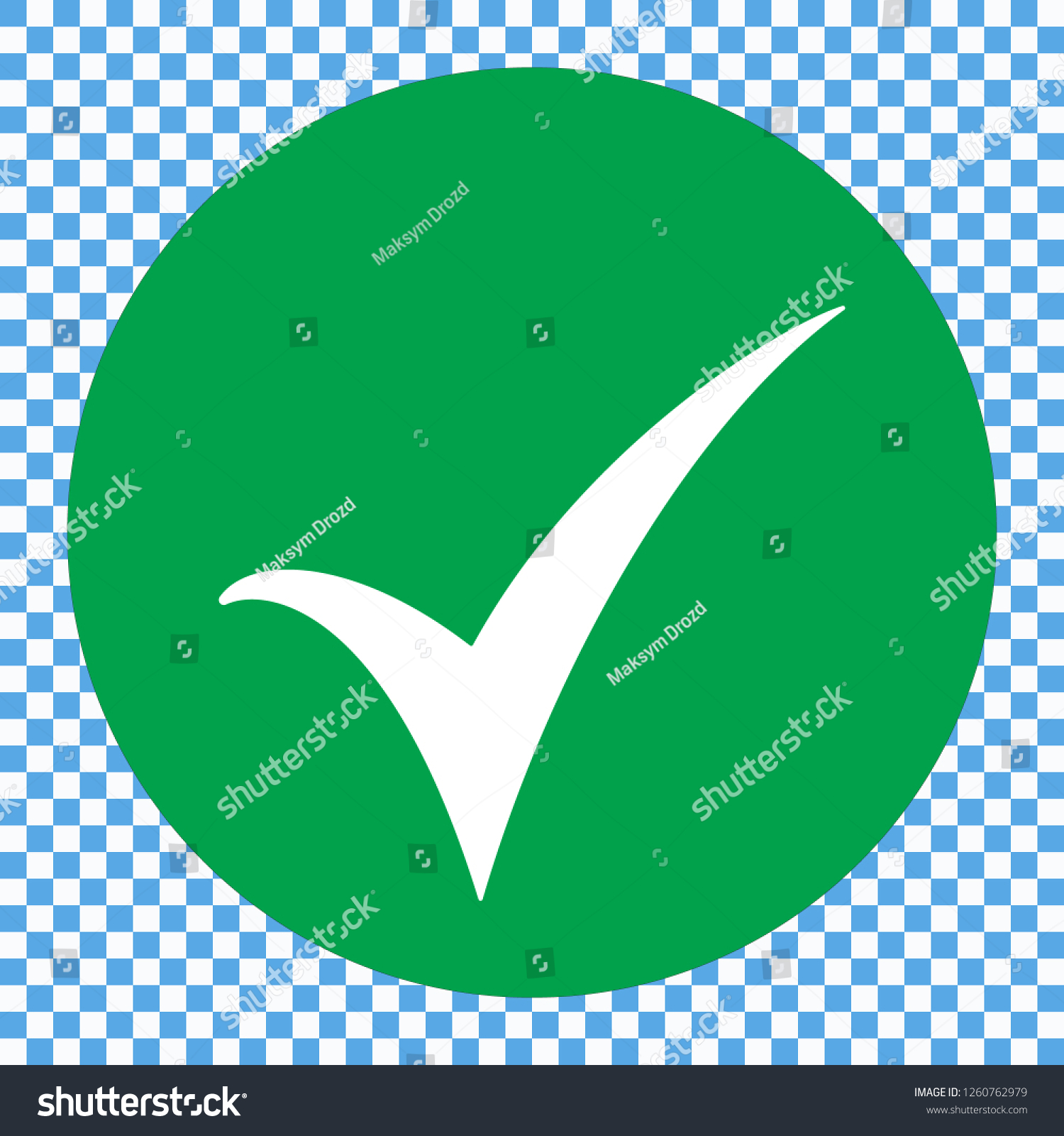 Flat Round Check Mark Green Icon Stock Vector Royalty Free 1260762979