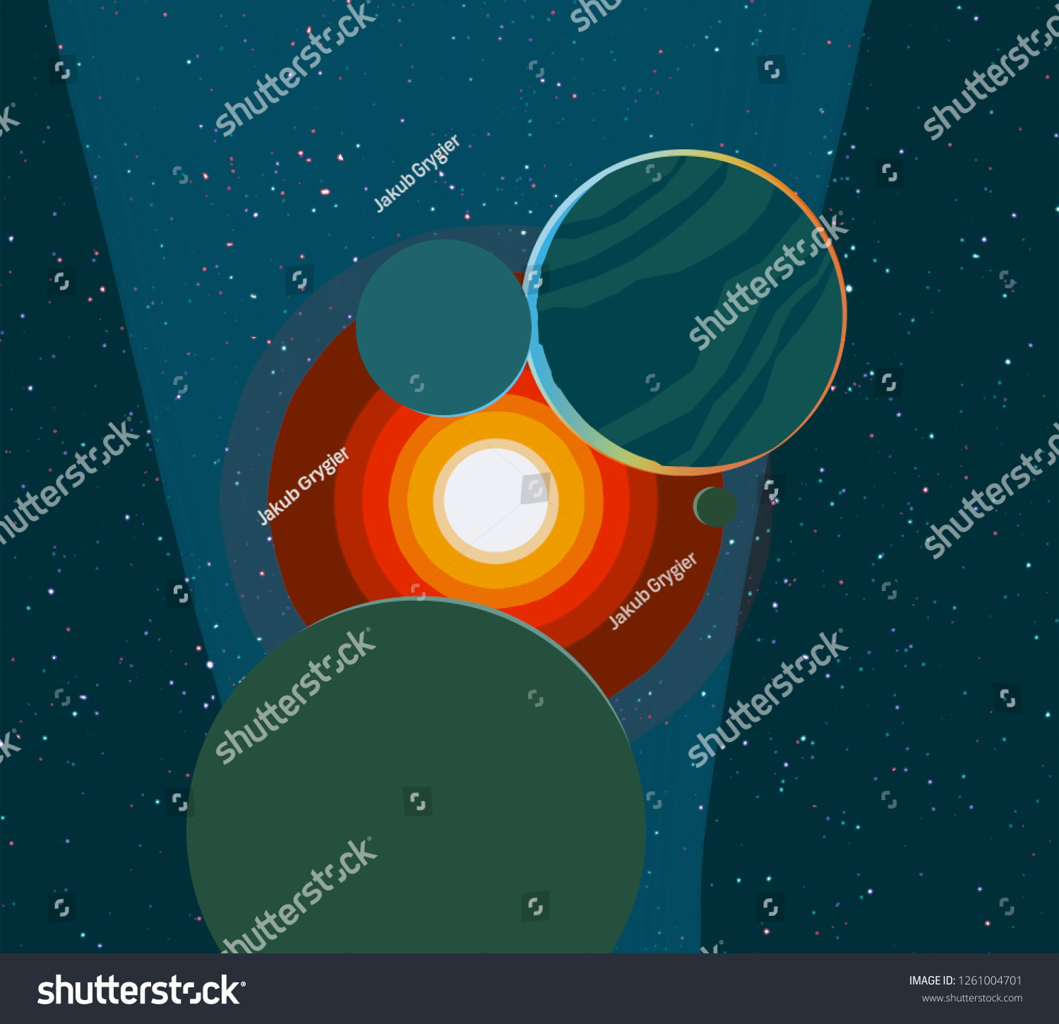 2d Illustration Cartoon Space Background Picture Stock Illustration 1261004701 Shutterstock 5844