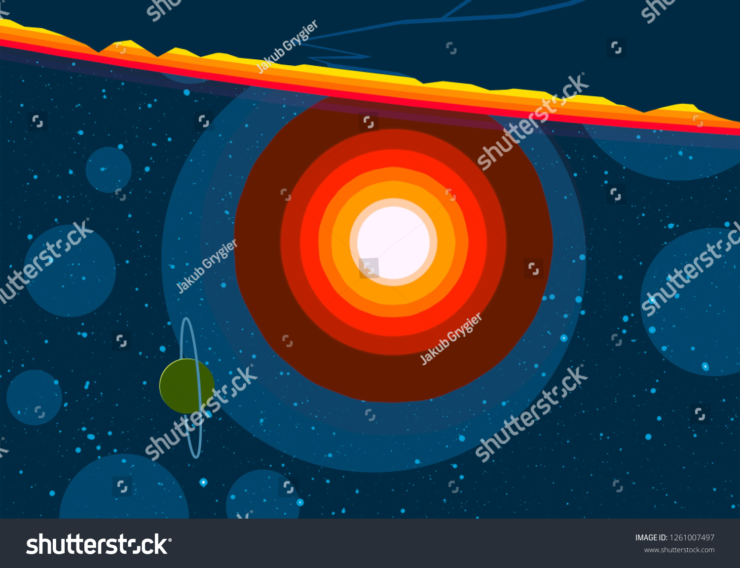 2d Illustration Cartoon Space Background Picture Stock Illustration 1261007497 Shutterstock 2445