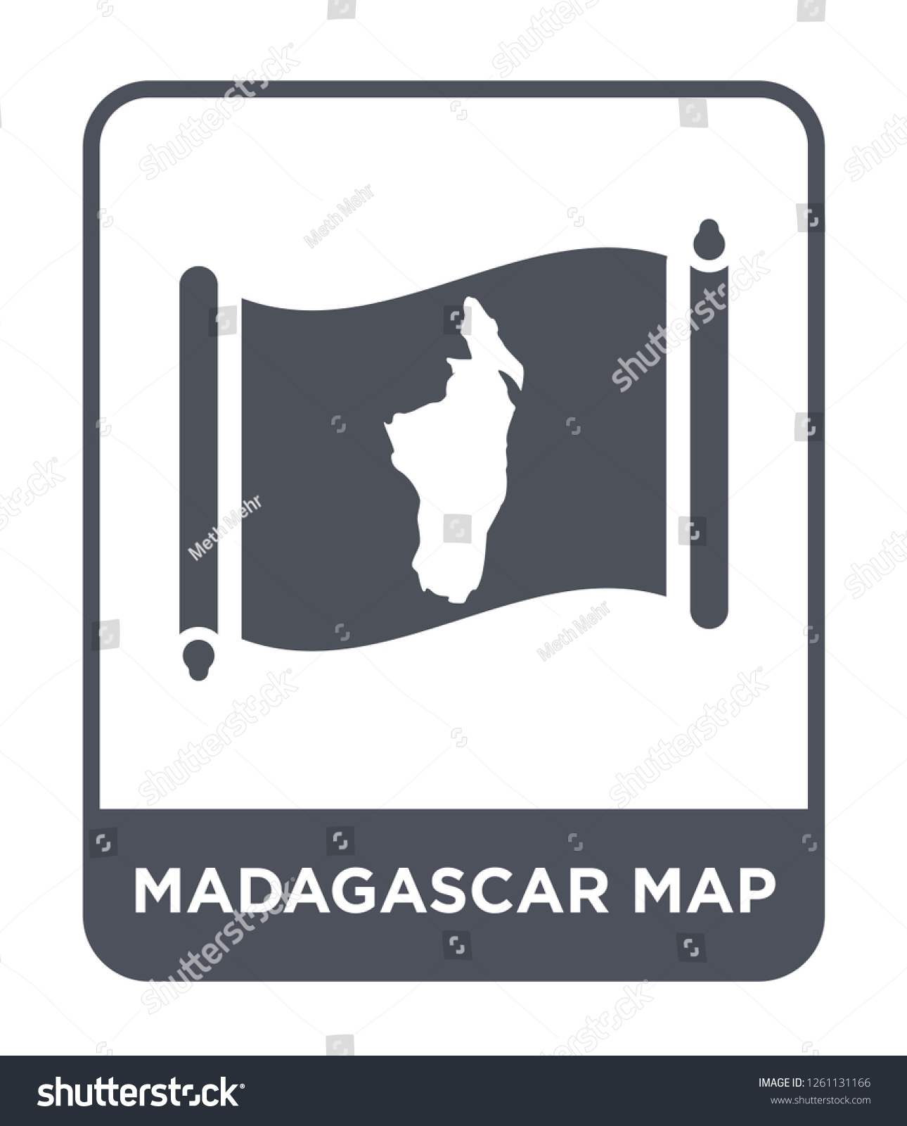 Madagascar Map Icon Vector On White Stock Vector Royalty Free Shutterstock