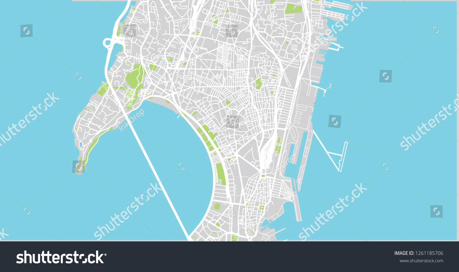 Urban Vector City Map Mumbai India Stock Vector (royalty Free 