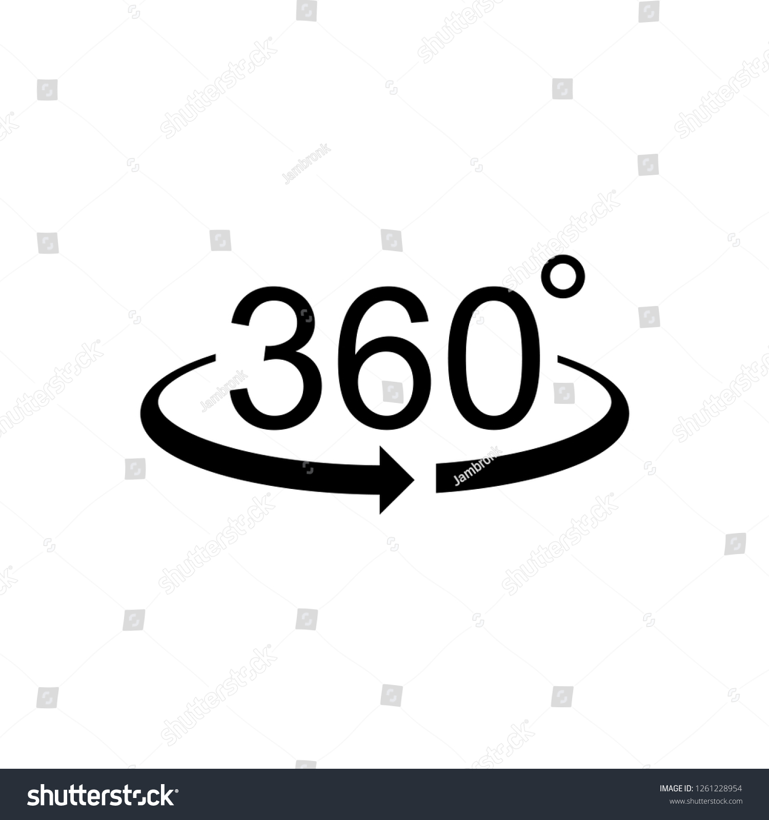 360 Icon 360 Degree View Symbol Stock Vector (Royalty Free) 1261228954 ...