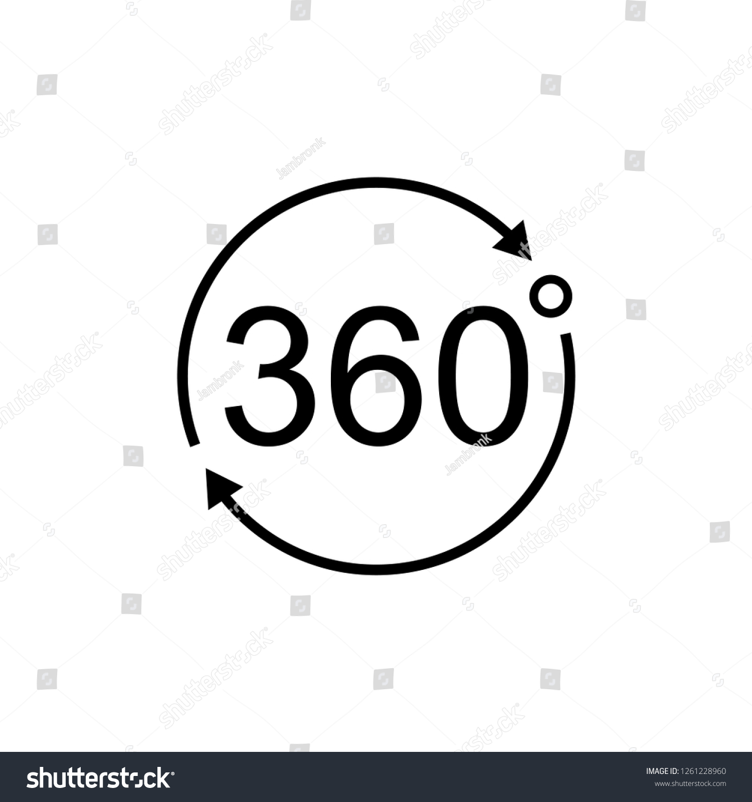 360 Icon 360 Degree View Symbol Stock Vector (Royalty Free) 1261228960 ...