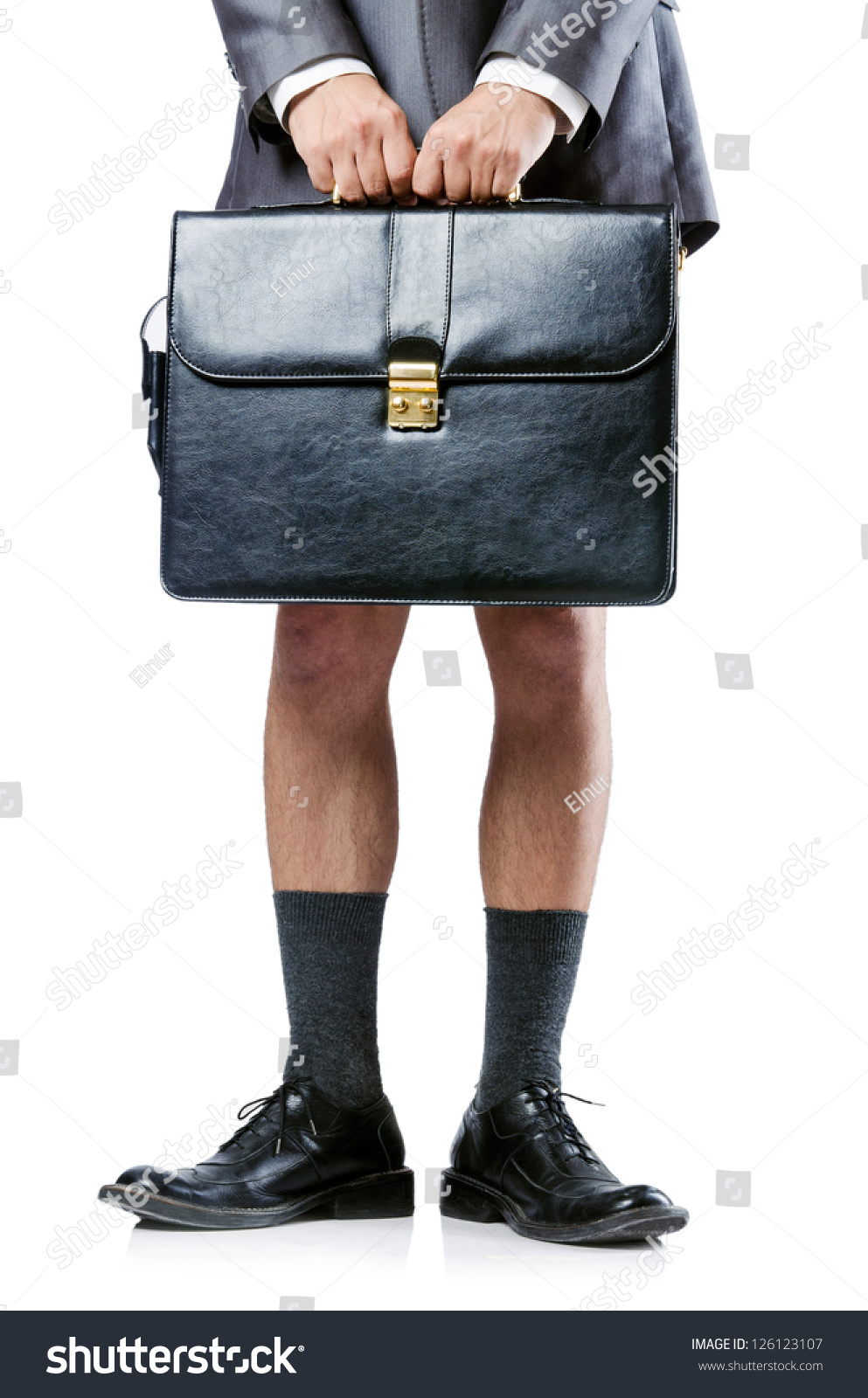 Nude Businessman Briefcase On White Stock Photo Shutterstock