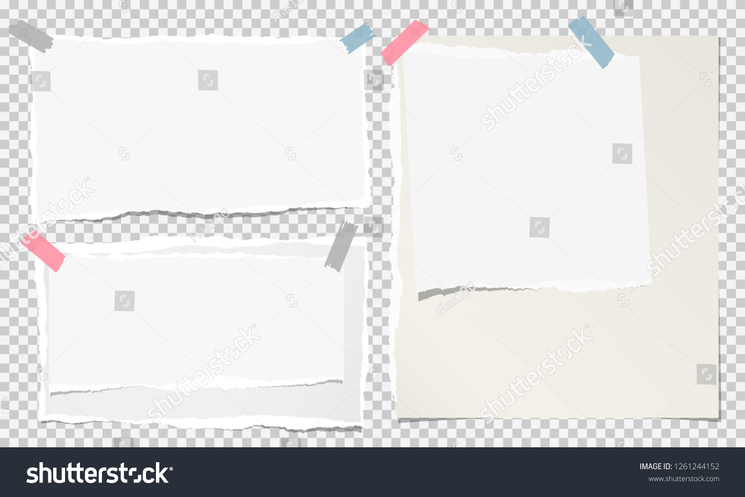 White Ripped Notebook Paper Torn Note Stock Vector (Royalty Free ...