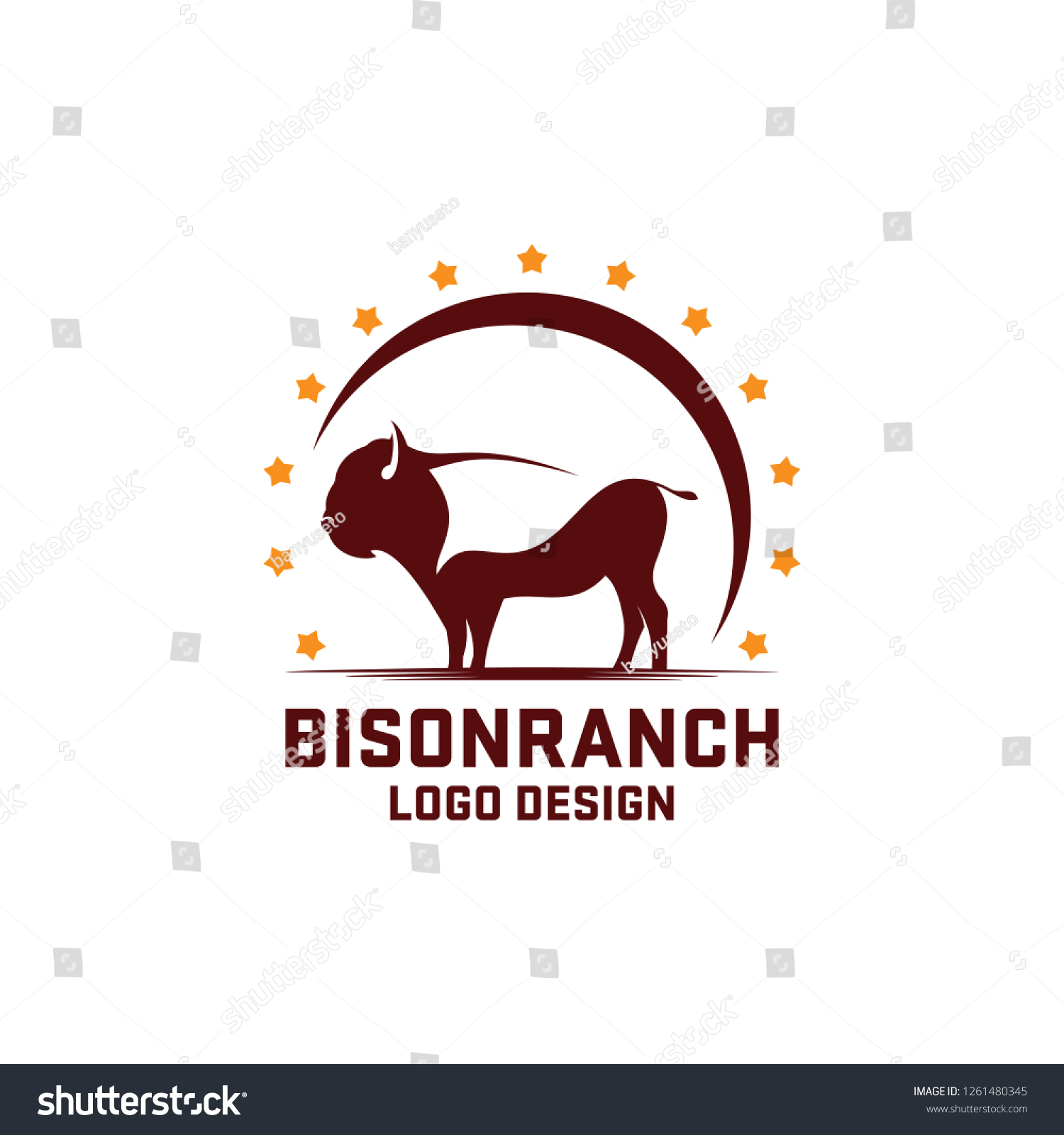 Bull Ranch Logo Design Vector Isolated: vector de stock (libre de ...