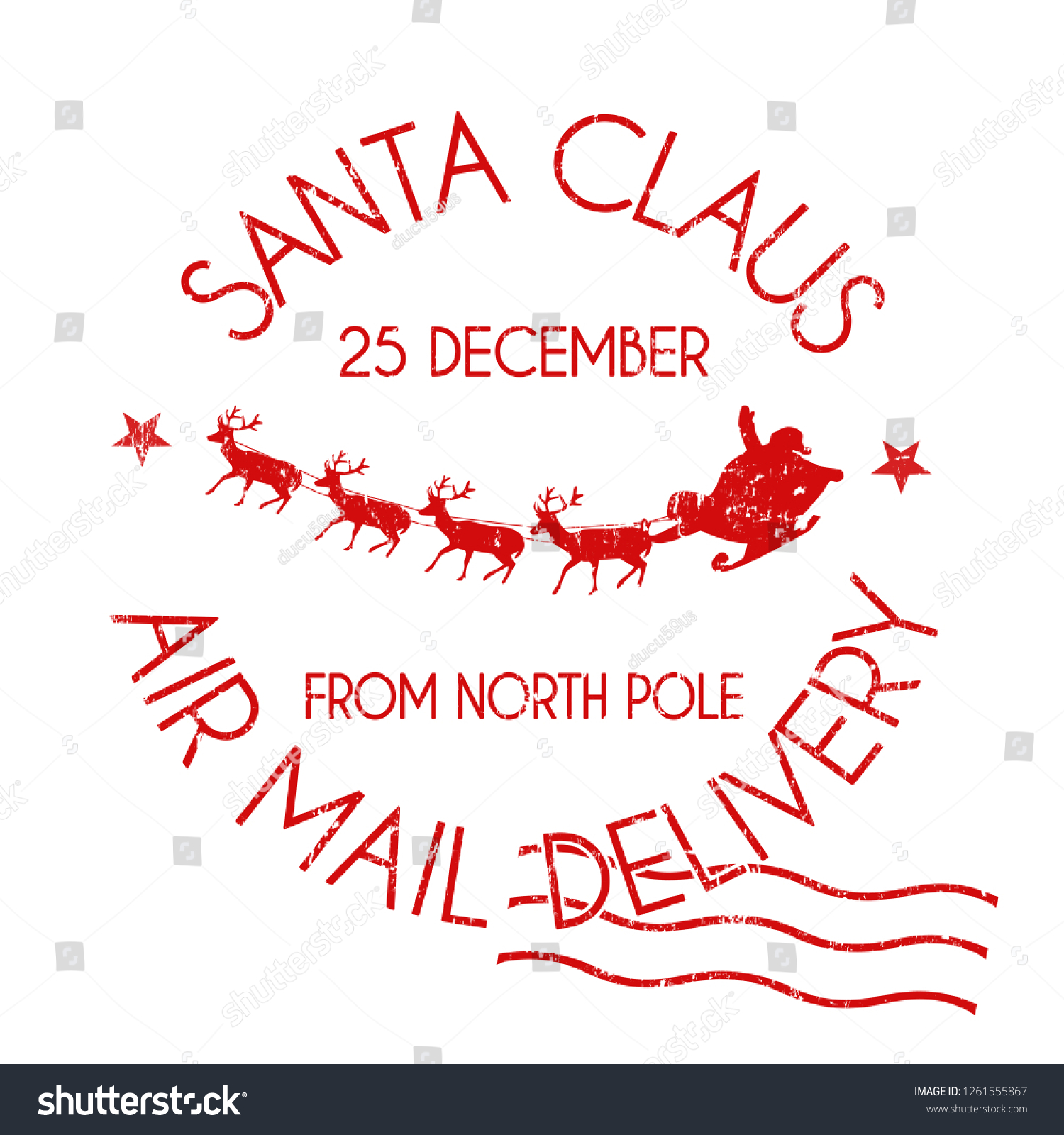 Santa Claus Air Mail Delivery Sign Stock Vector (Royalty Free ...