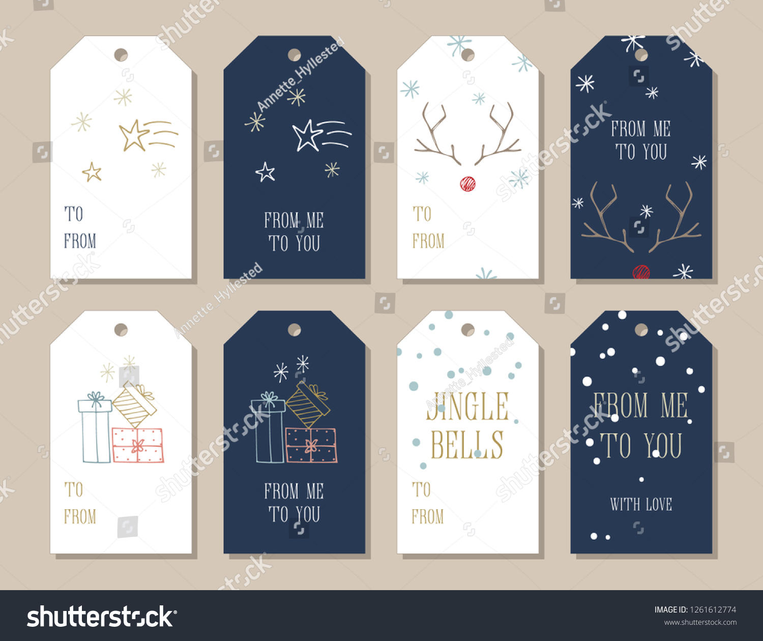 Gift Tags Printable Rudolph Reindeer Design Stock Vector (Royalty Free ...