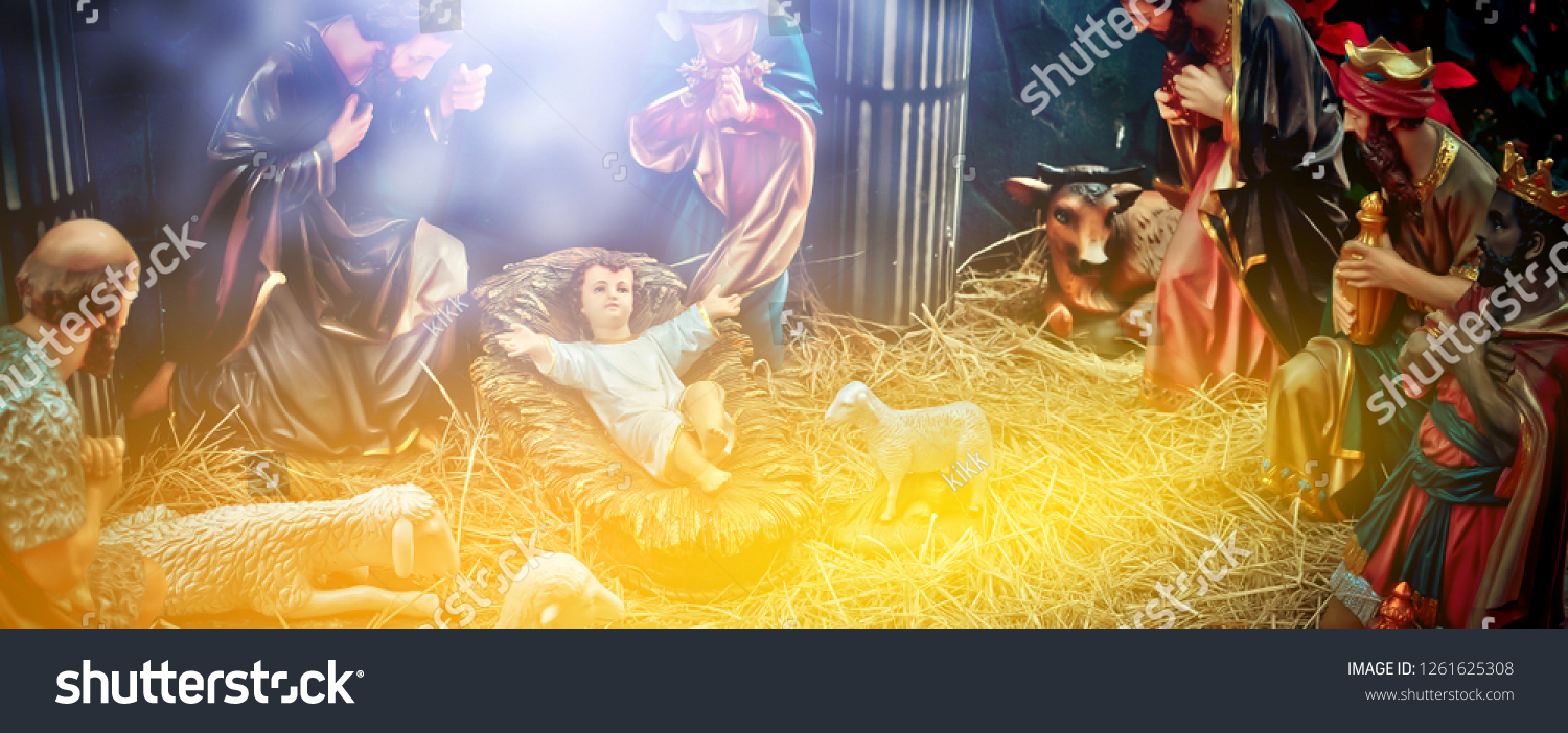 Christmas Nativity Scene Baby Jesus Stock Photo 1261625308 | Shutterstock