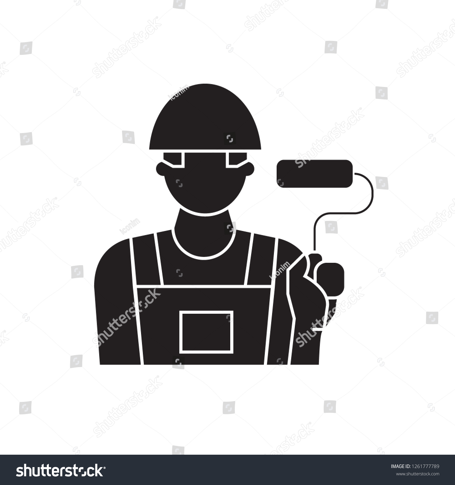 Painter Decorator Black Vector Concept Icon Stock Vector (Royalty Free