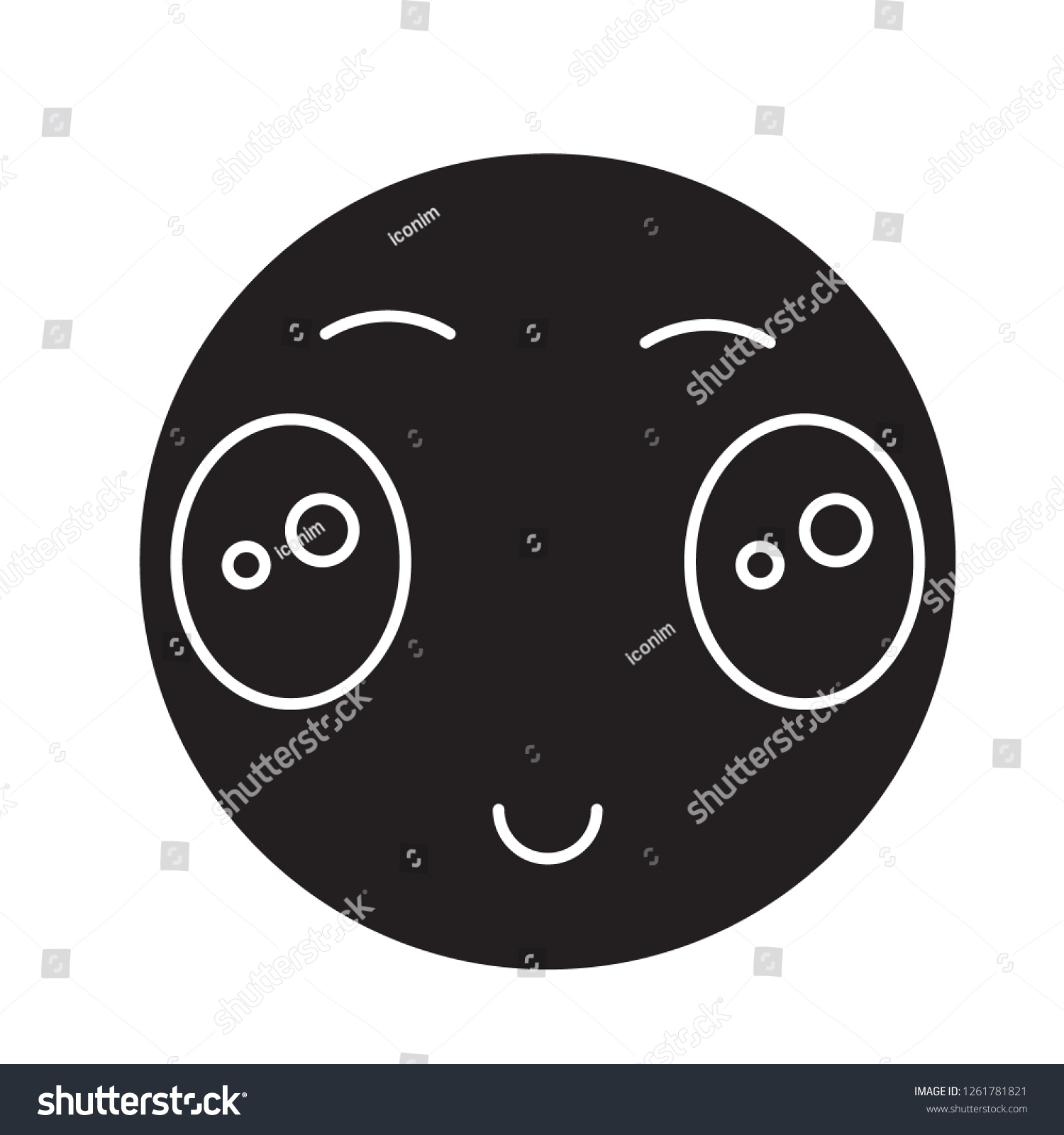 Japanese Open Eyes Emoji Black Vector Stock Vector (Royalty Free ...