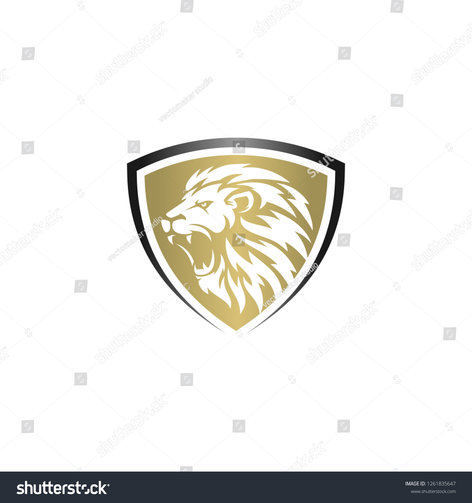 Roaring Lion Logo Template Stock Vector (Royalty Free) 1261835647 ...