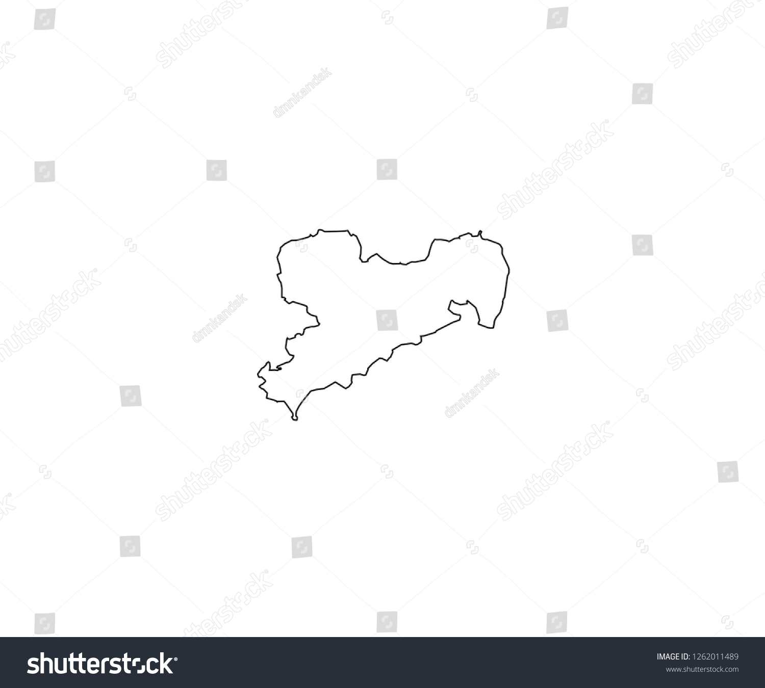 Saxony Map Outline Germany State Stock Vector (Royalty Free) 1262011489 ...