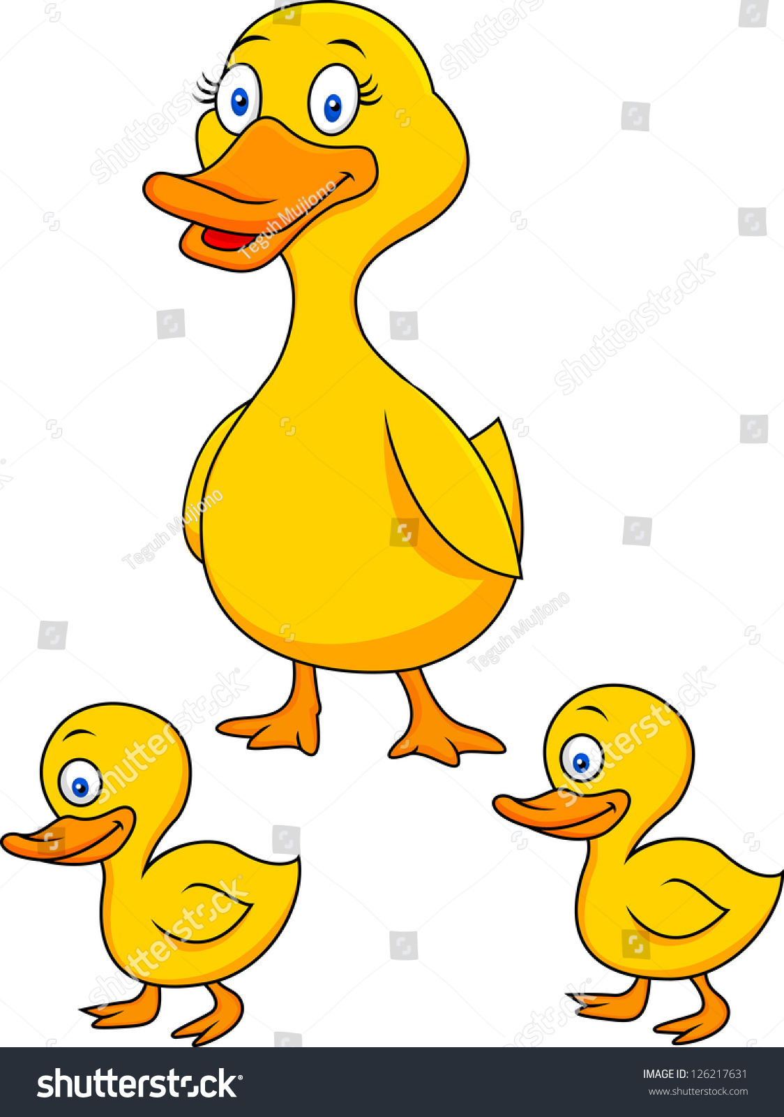 Duck Family Cartoon Stock Vector (Royalty Free) 126217631 | Shutterstock