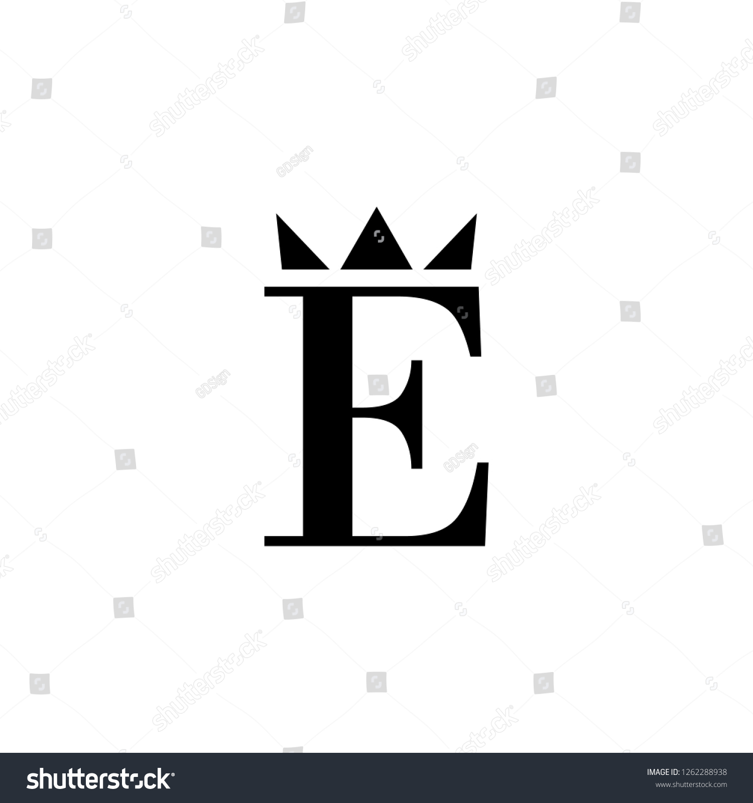 E Letter Emperor Icon Logo Crown Stock Vector (royalty Free) 1262288938 