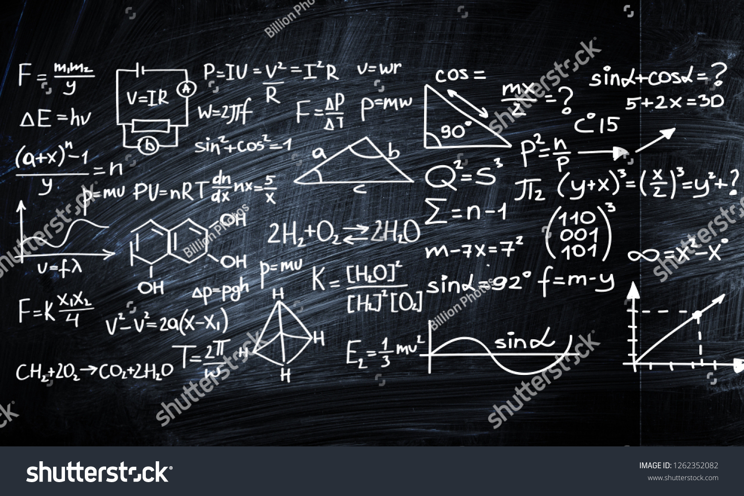 Chalkboard Formulas Stock Photo 1262352082 | Shutterstock