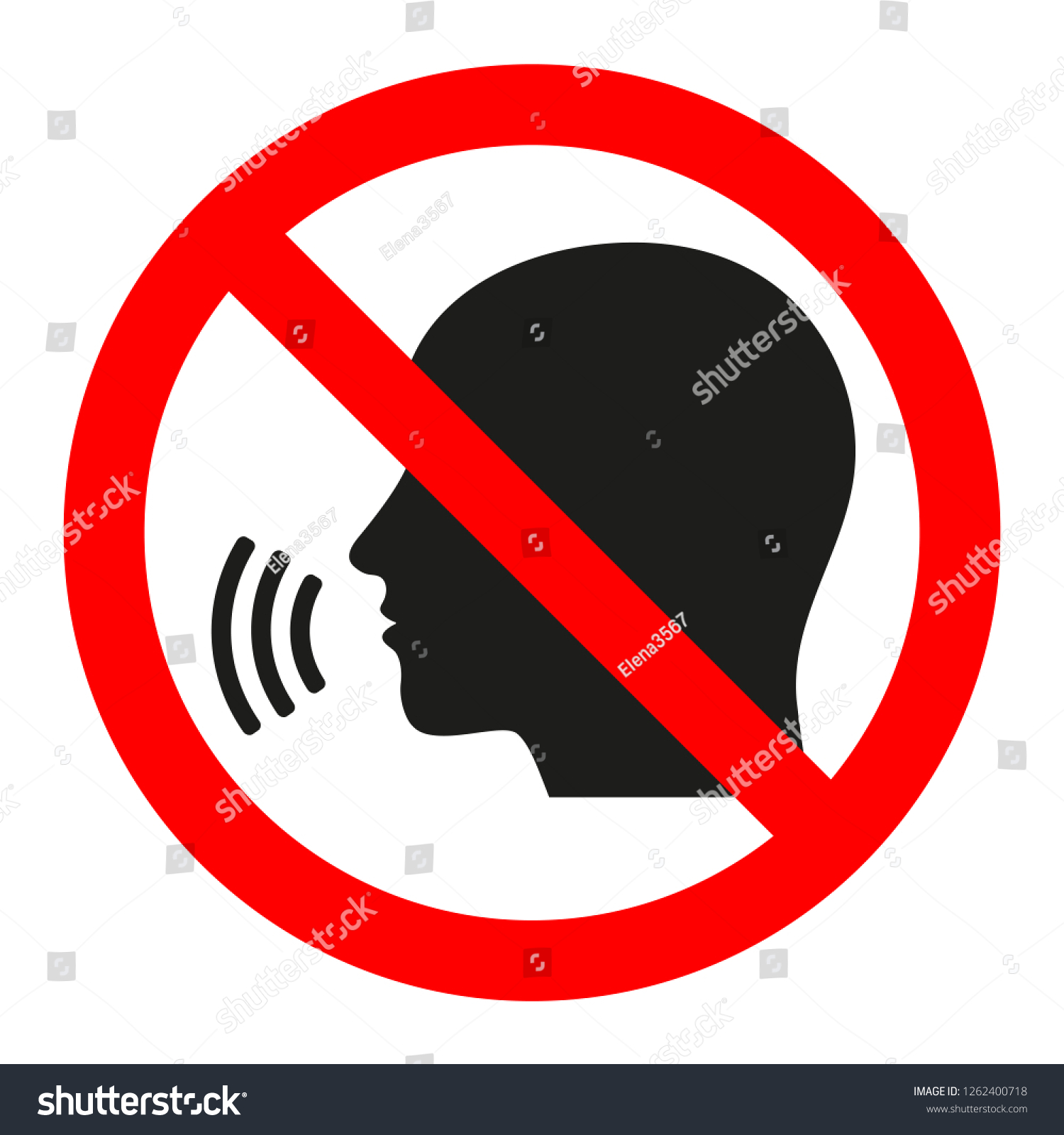 Sign Forbidden Conversation Person Speak Symbol Stock Vector (Royalty ...