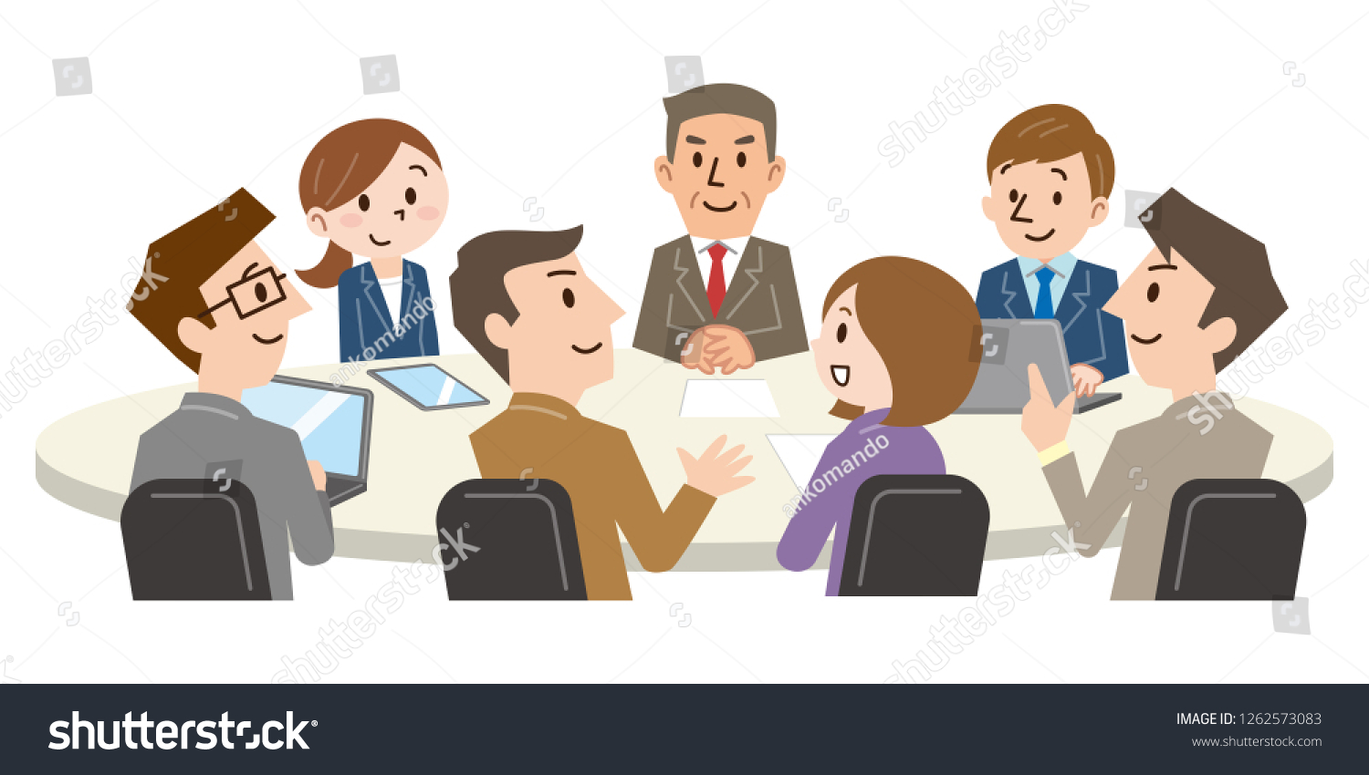 Businesspeople Discussing Together Conference Room During Stock Vector ...