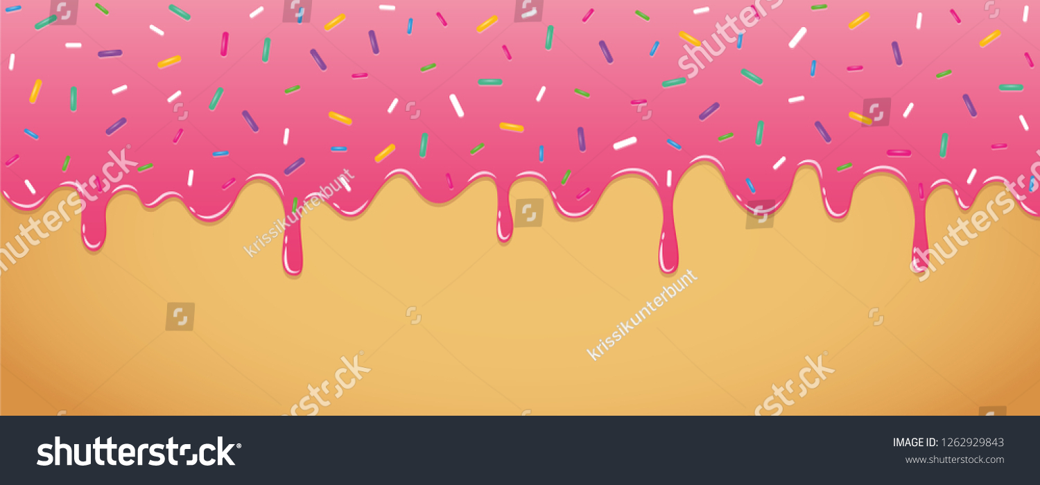 Pink Sweet Melting Icing Colorful Sprinkles Stock Vector Royalty Free 1262929843 Shutterstock 8060