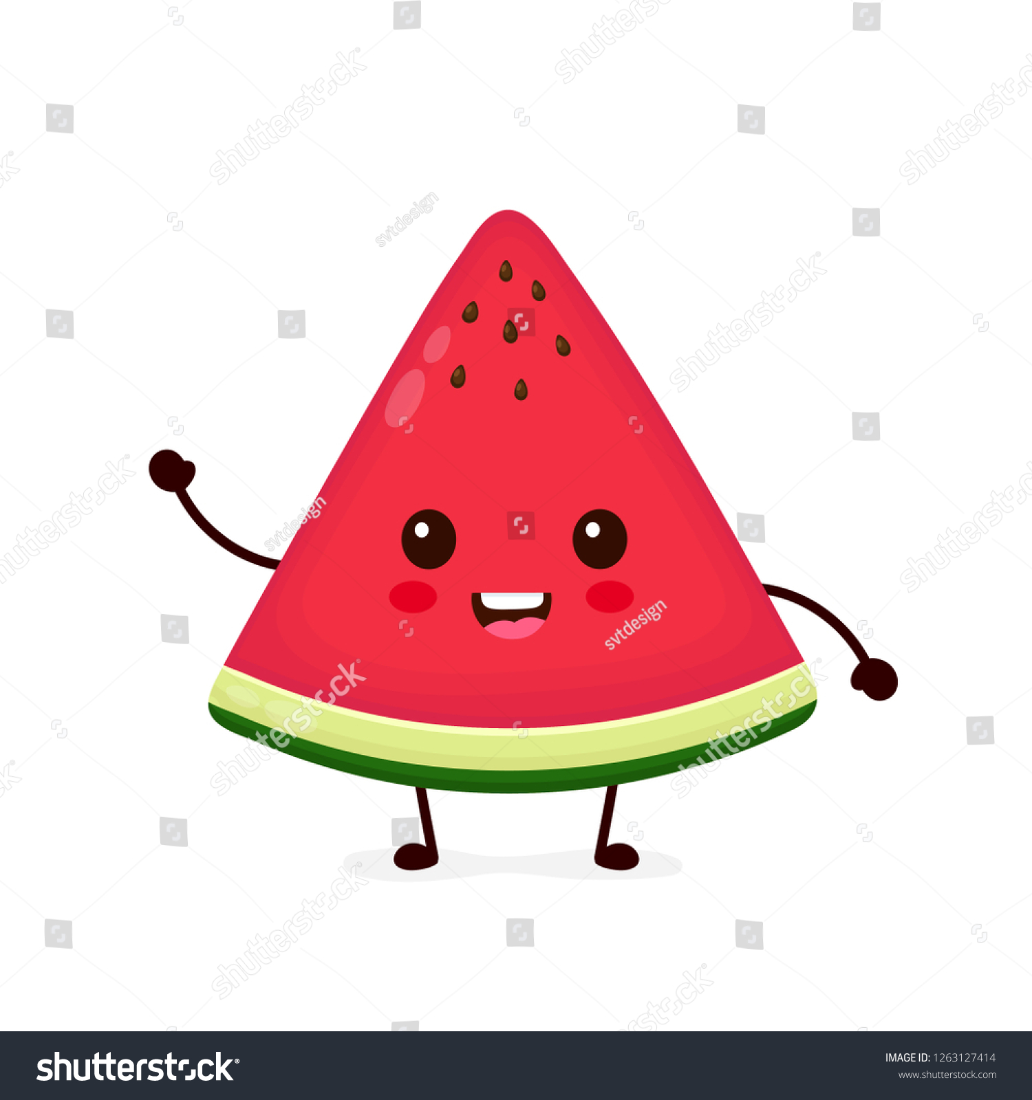 Happy Smilling Cute Watermelon Vector Modern Stock Vector (royalty Free 